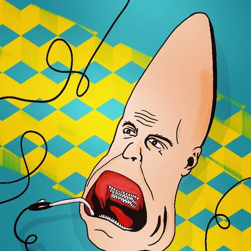 Today&rsquo;s Inktober prompt = TEETH 🦷 Just watched Coneheads on @netflix I did enjoy it. 🌙 🌙 🌙 
.
.
.
#inktober #inktober2020 #inktoberteeth #coneheads #beldar #snl #art #procreate #wecomefromfrance