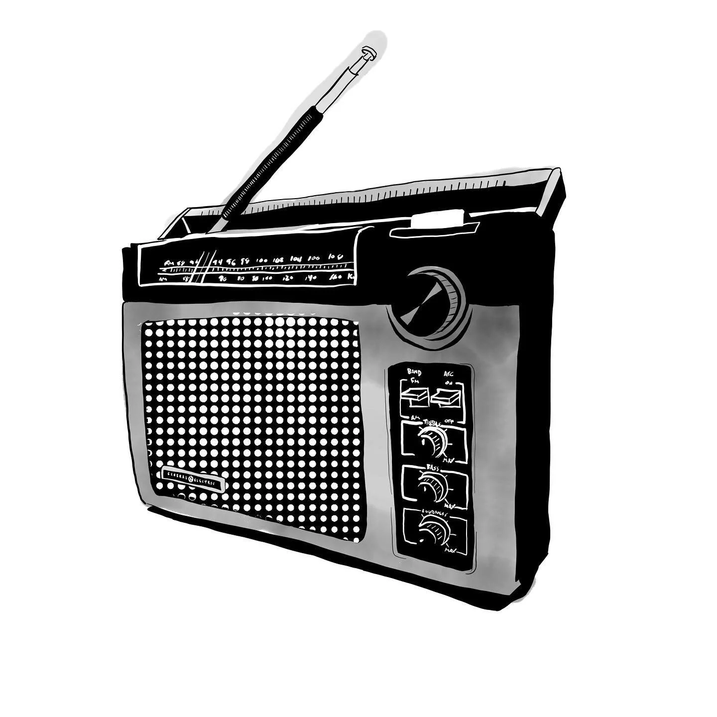 10/4/20 &ldquo;RADIO&rdquo; #inktober 
🎶 📻 🎵 
.
.
#adobefresco #inktoberradio #inktober2020 #art #sketch