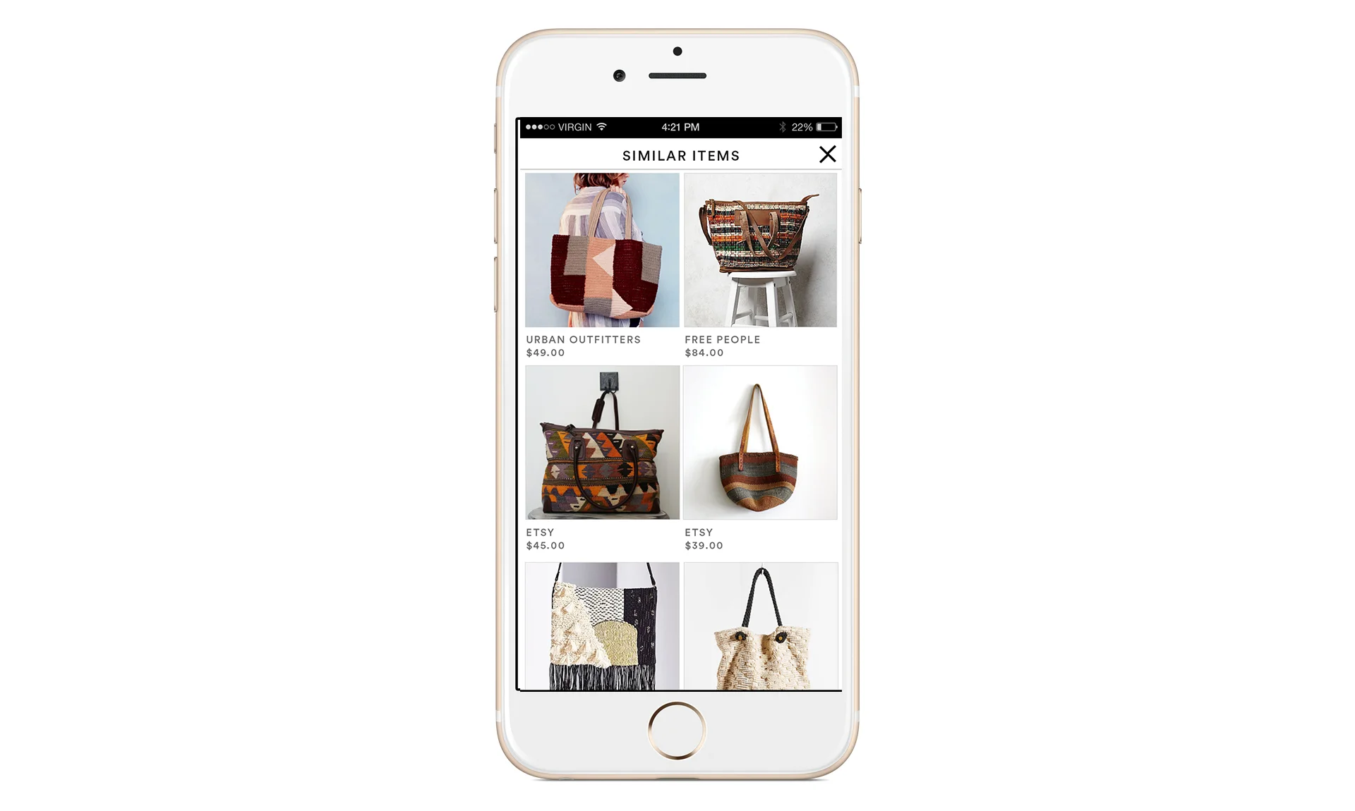 Upload - Visual Search Results