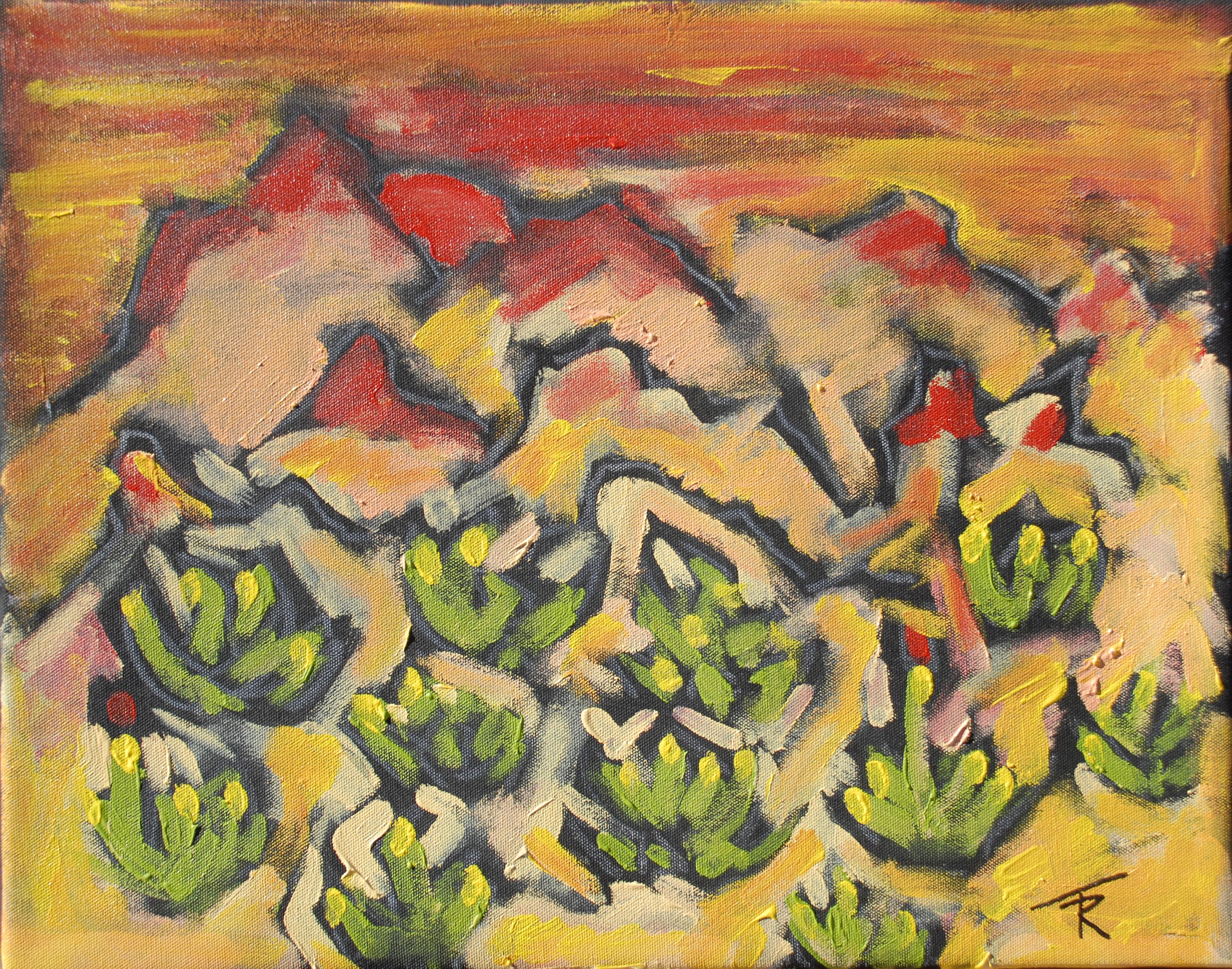 "Sonoran Desert Sundown Akali &amp; Agave"  15.5x19.5  $1400