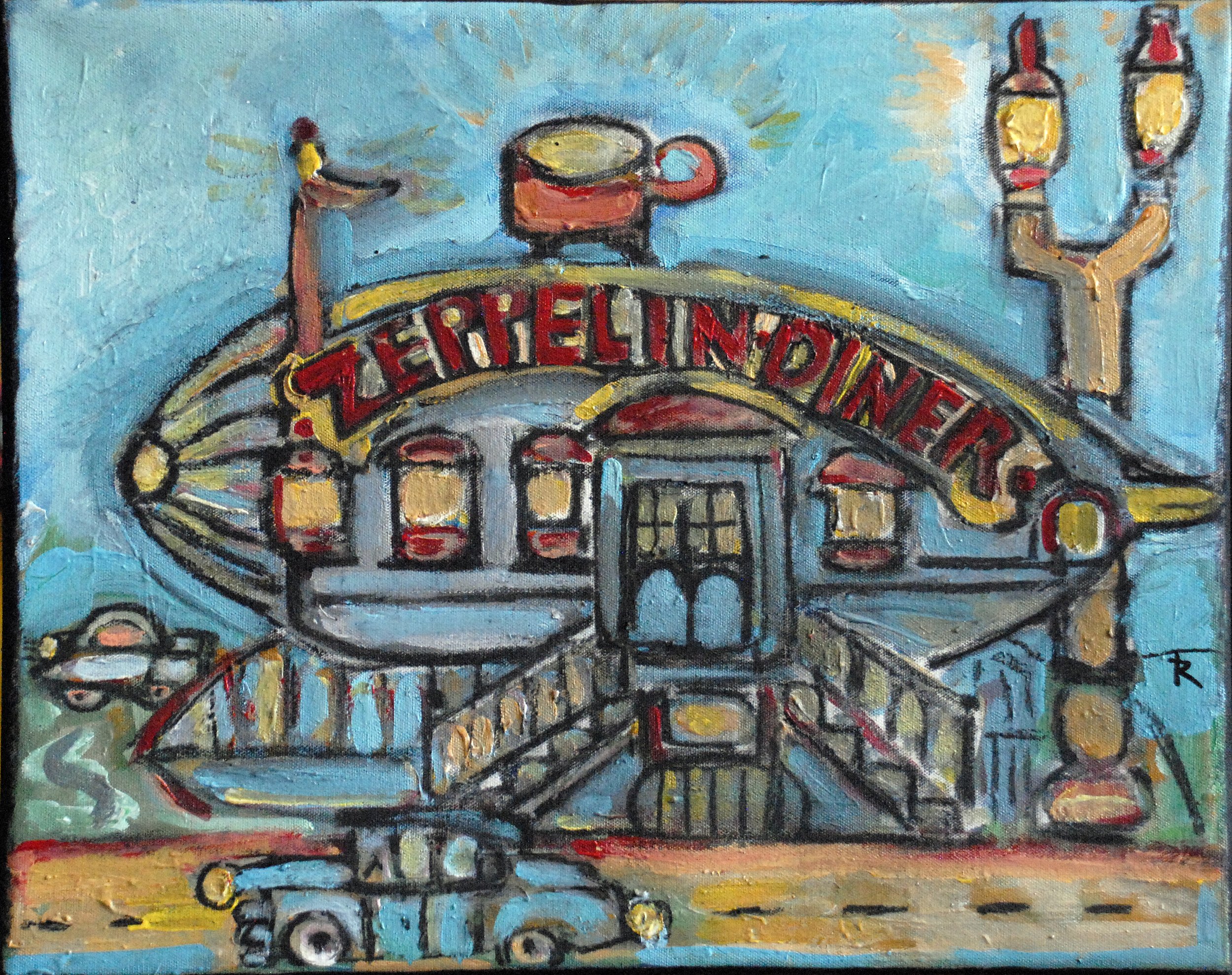 "Zeppelin Diner"  15.5x19.5  $1400