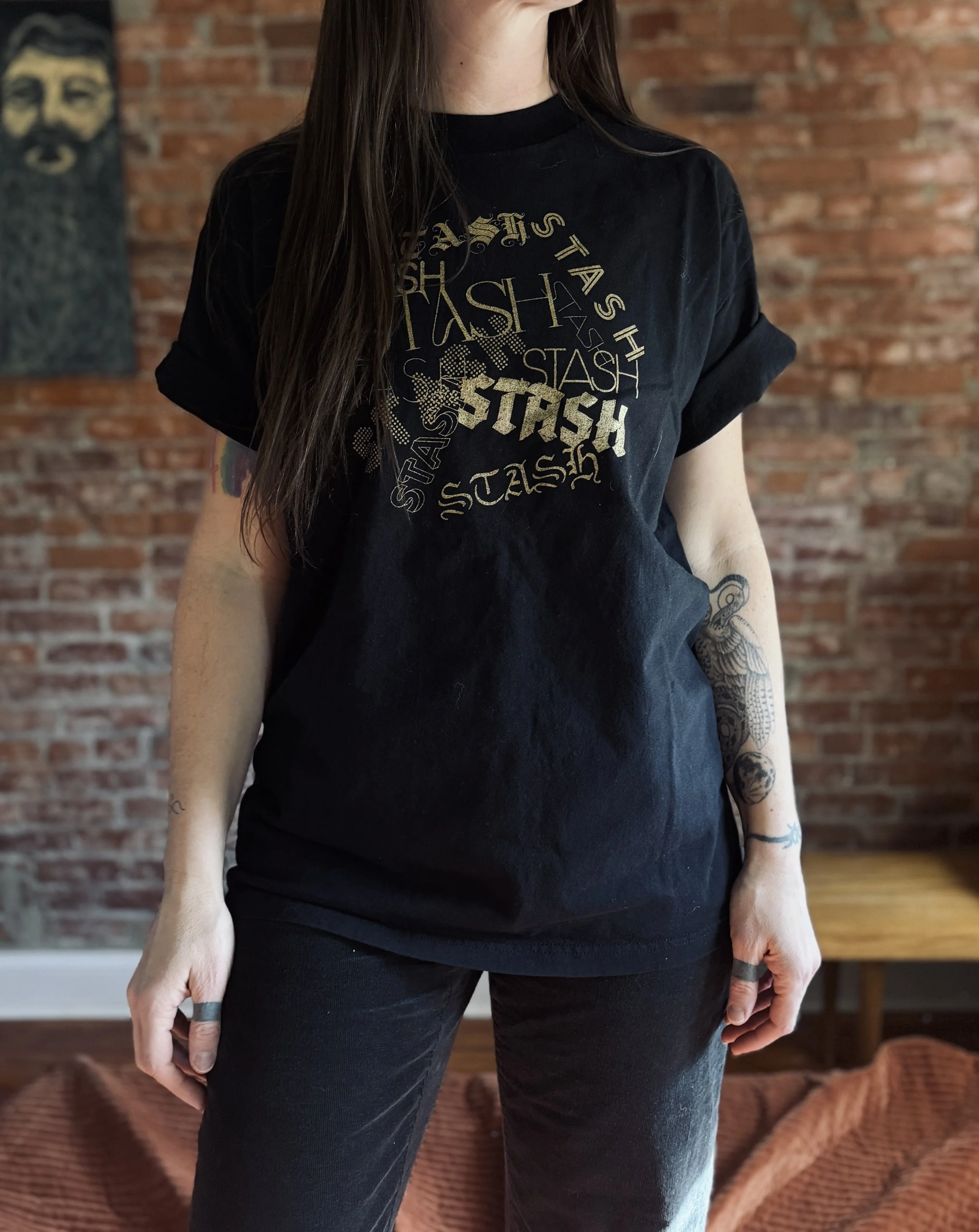Size L • Black 100% Cotton Tee