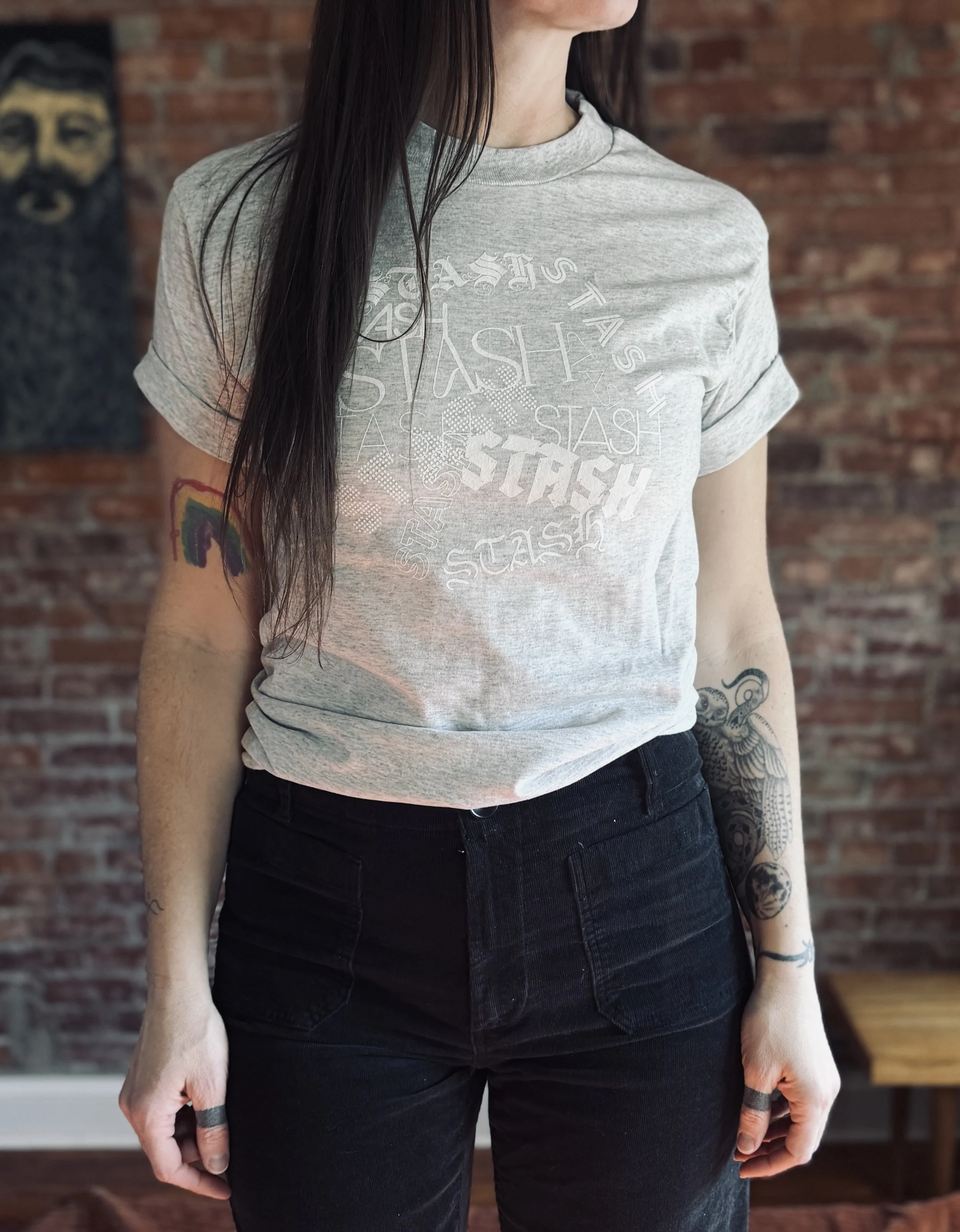 Size S • Heather Grey Single Stitch Crewneck