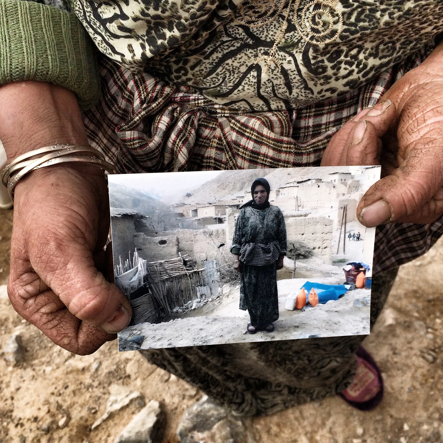 #1 - A villager in Oulad Ali poses with her photo taken by a student in the Prints for Prints/Peace Corps workshop.