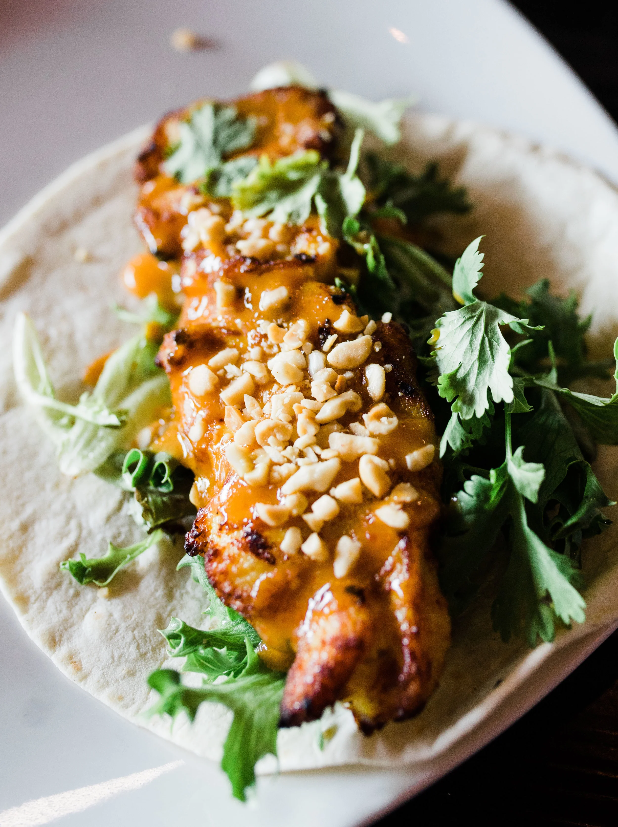 Peanut topping on Tay-Tay tacos from Kai Asian Street Fare