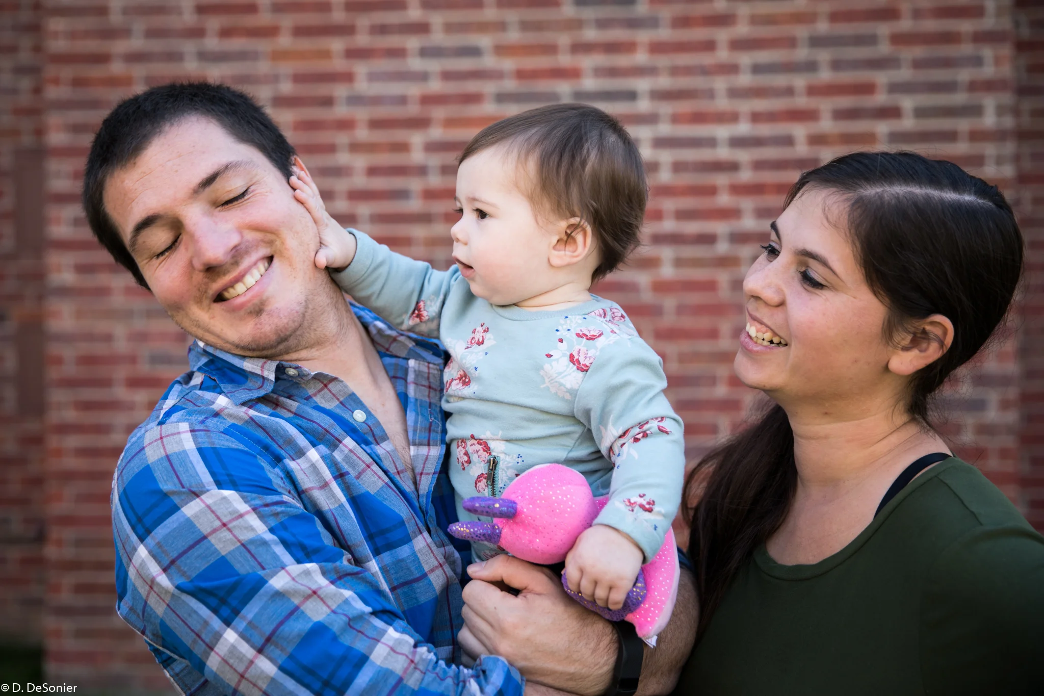 Athena with Dad and Mom (Mike and Megan)