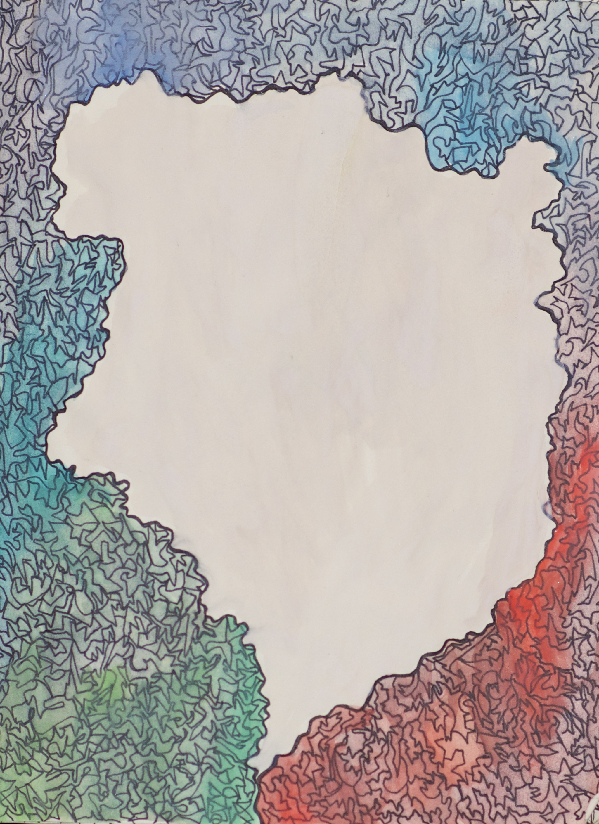 water color and black ink