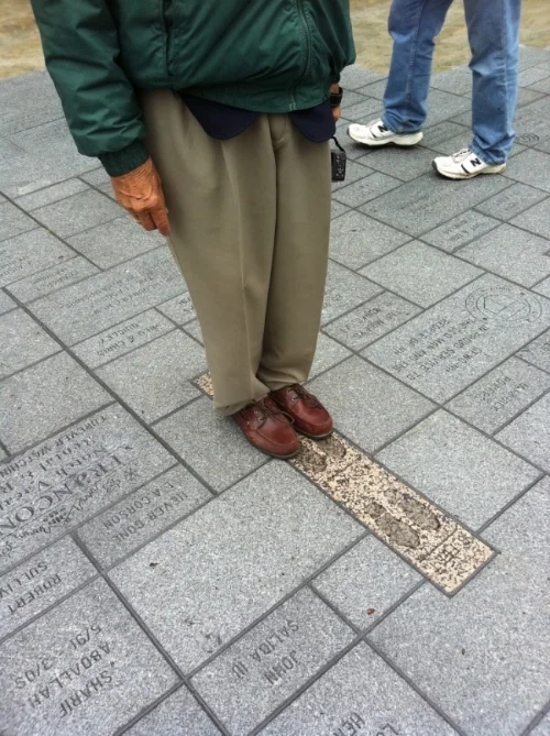  Standing on viewing marker 