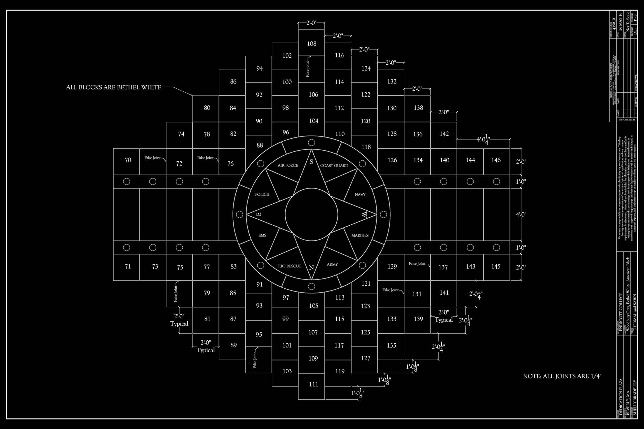Technical drawing of the design 