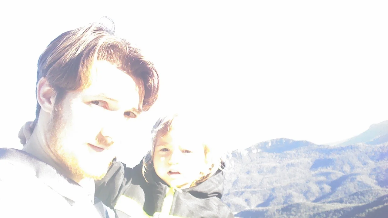Noah and Bryan on the edge of a cliff- we soon discovered the village of Leura to end in a sheer drop-off.