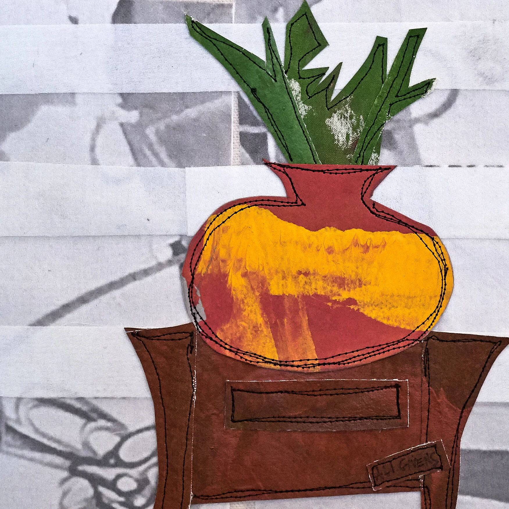 SUCCULENT ON SIDEBOARD, [8x8], 2019