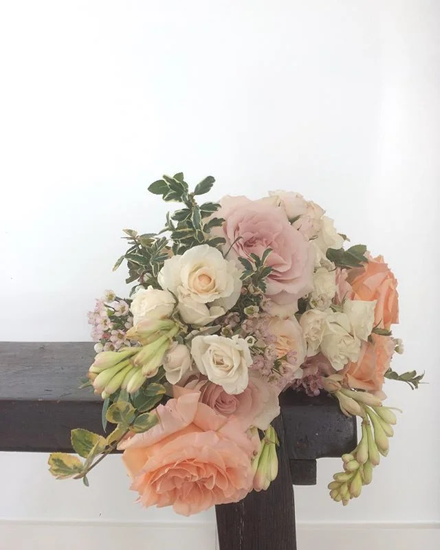 Close up of a “bridal bouquet” from our soft pastel collection