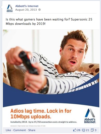 Facebook post, translated and targeted to USA