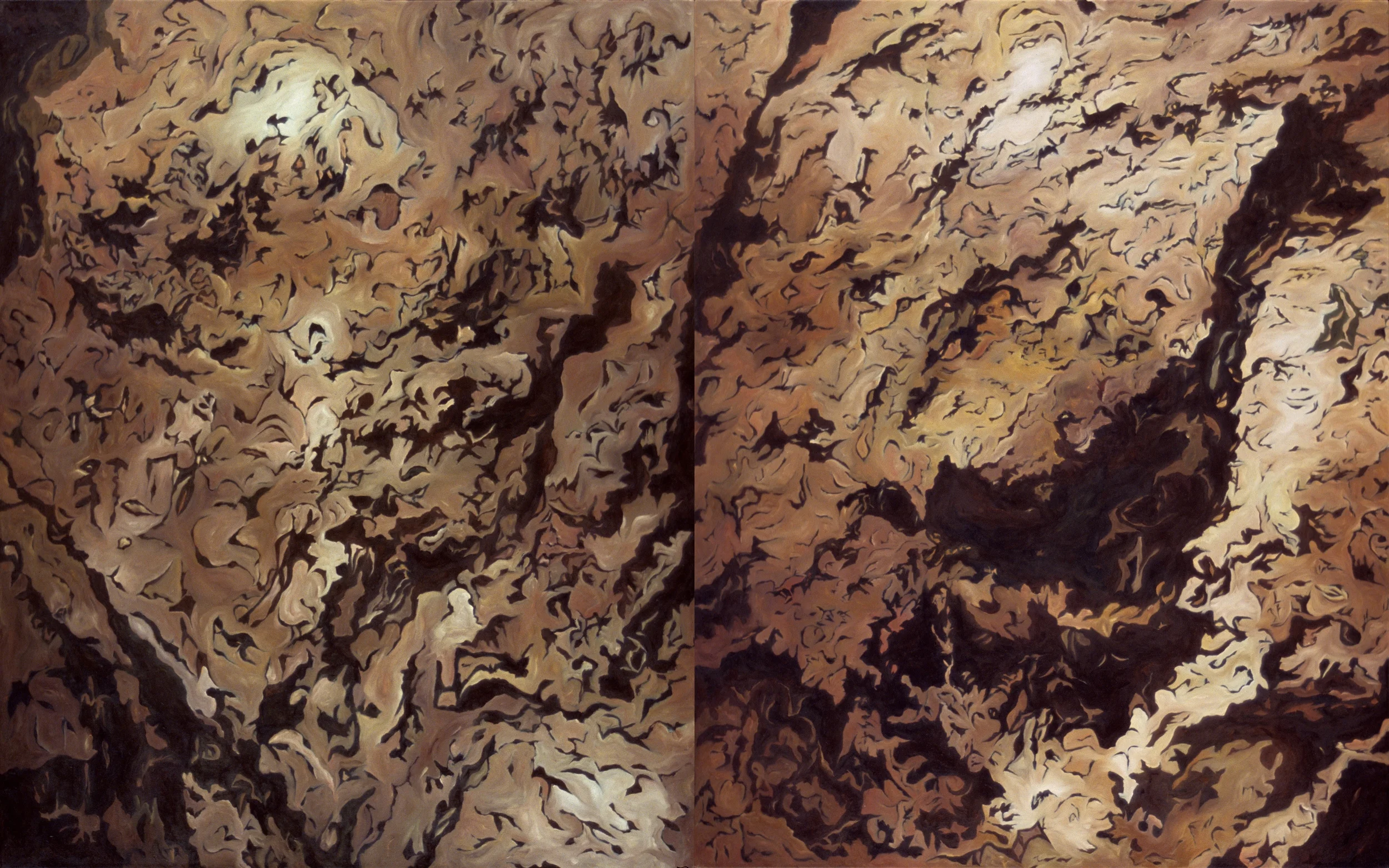 Jonson Three, Two diptych oil on canvas 50" x 80" 2005