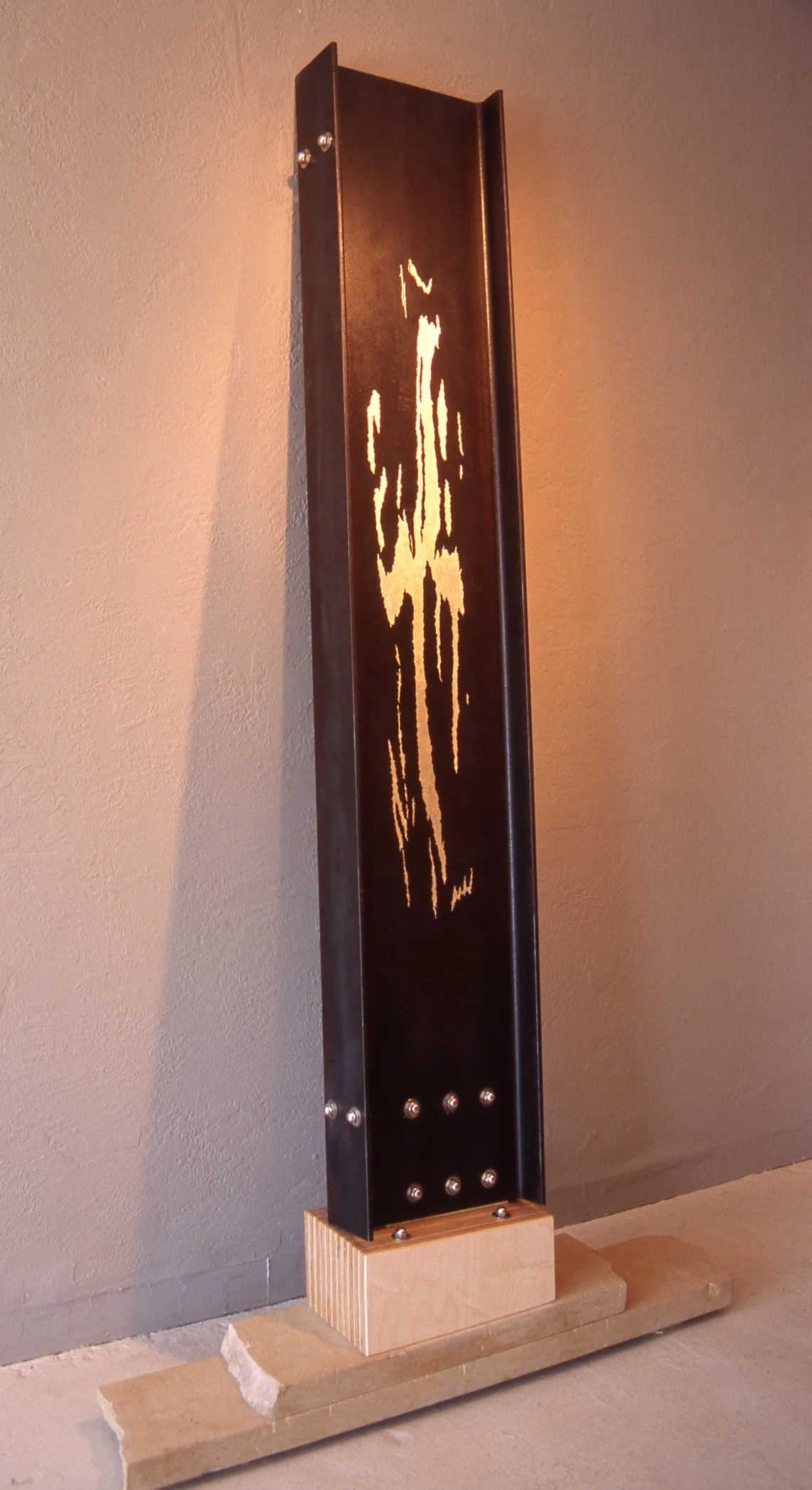 Silverware oil, silver, steel, stone, wood 87'' x 48'' x 18'' 2004 (private collection)