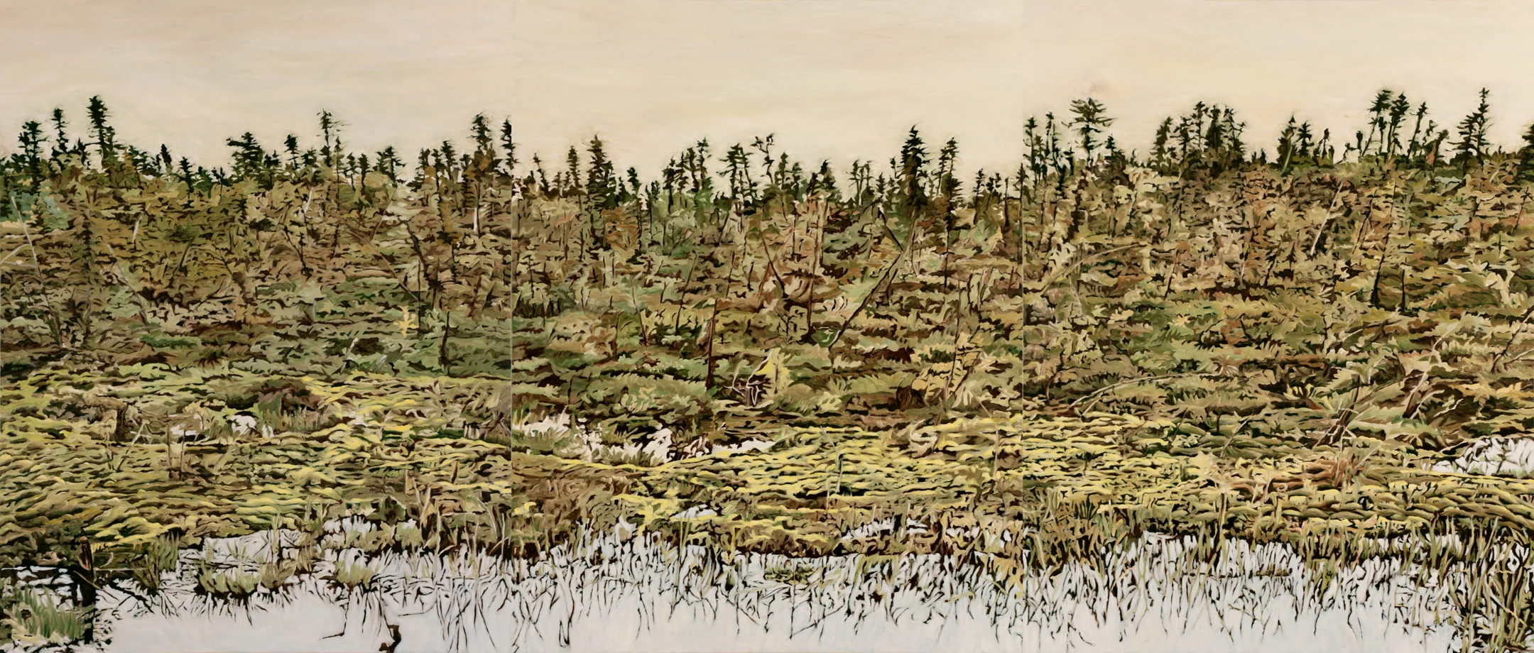 AC 34, 35, 36 triptych oil on canvas 46” x 108” 2016