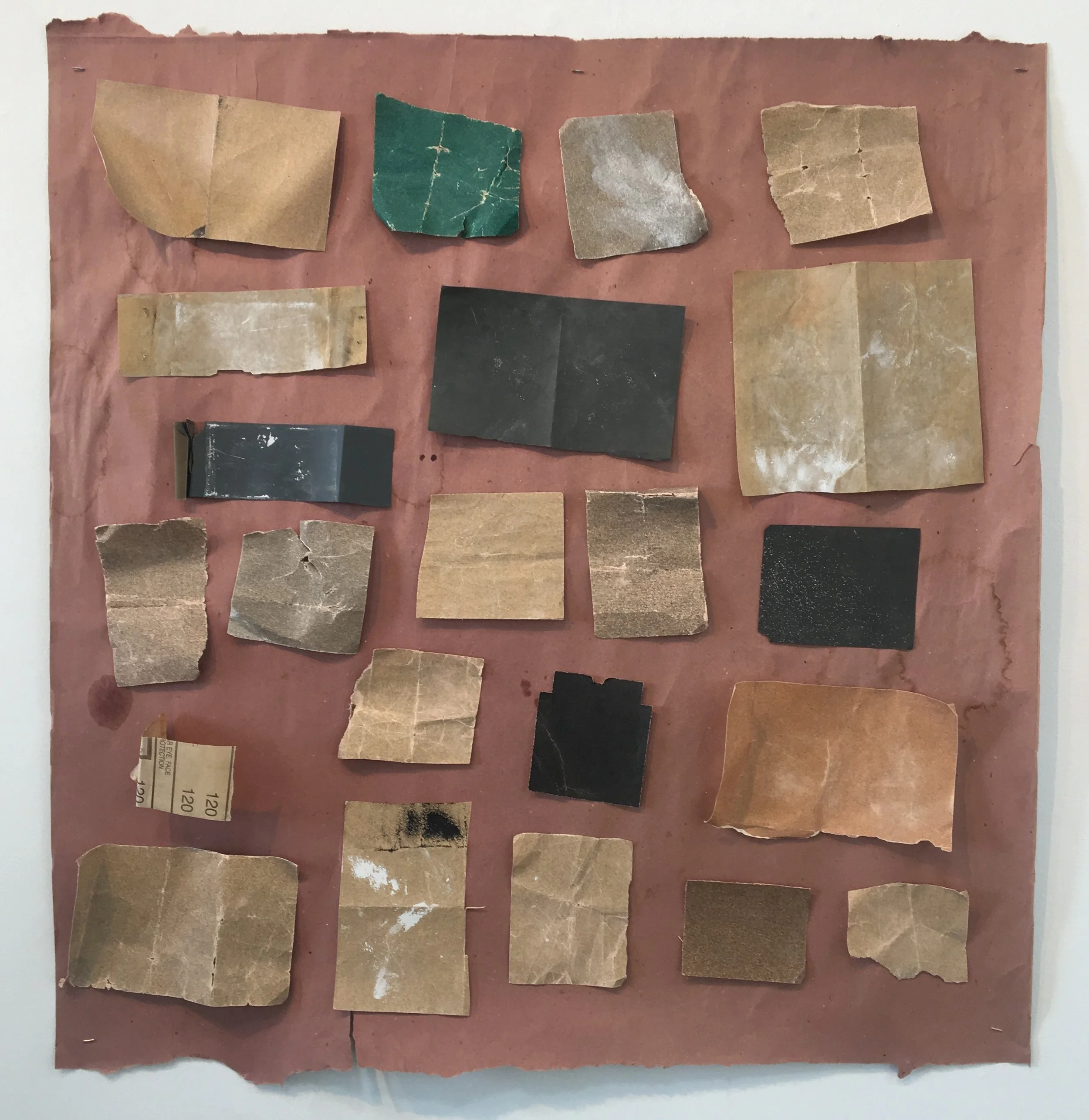  Grit, 2018 used studio sandpaper on scrap   