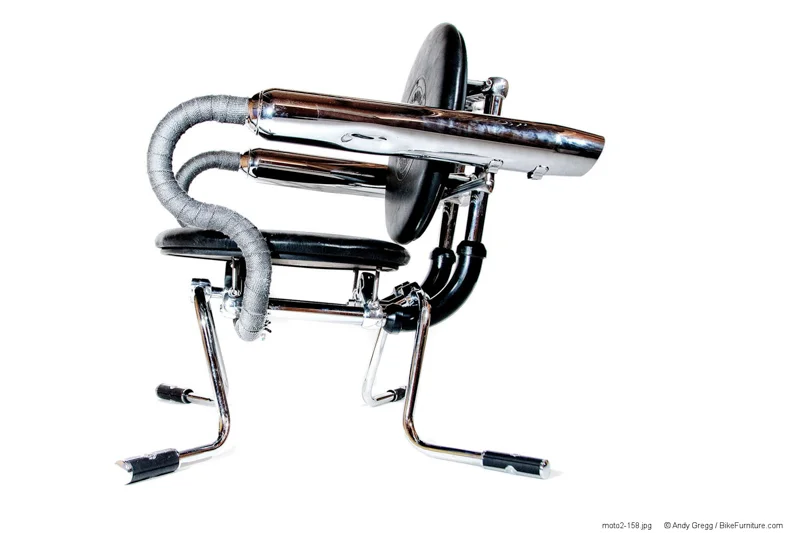 Wrapped exhaust with long mufflers.