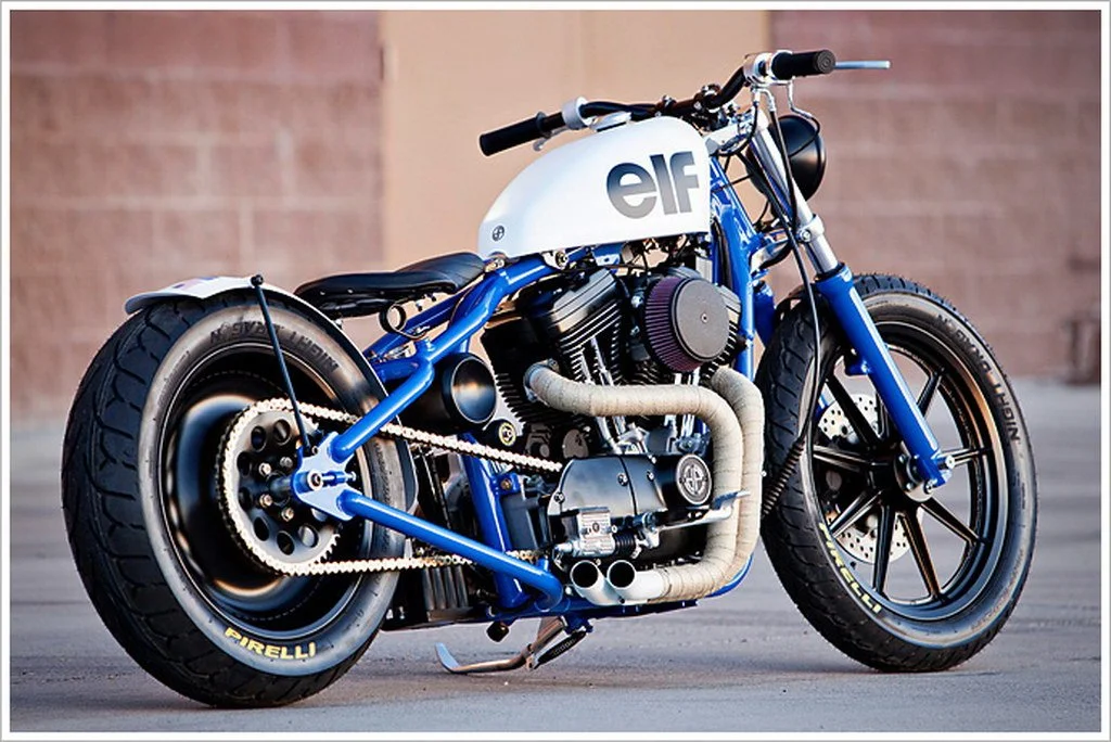 Sweet bike with a mix of chrome and color (instead of black) and wrap