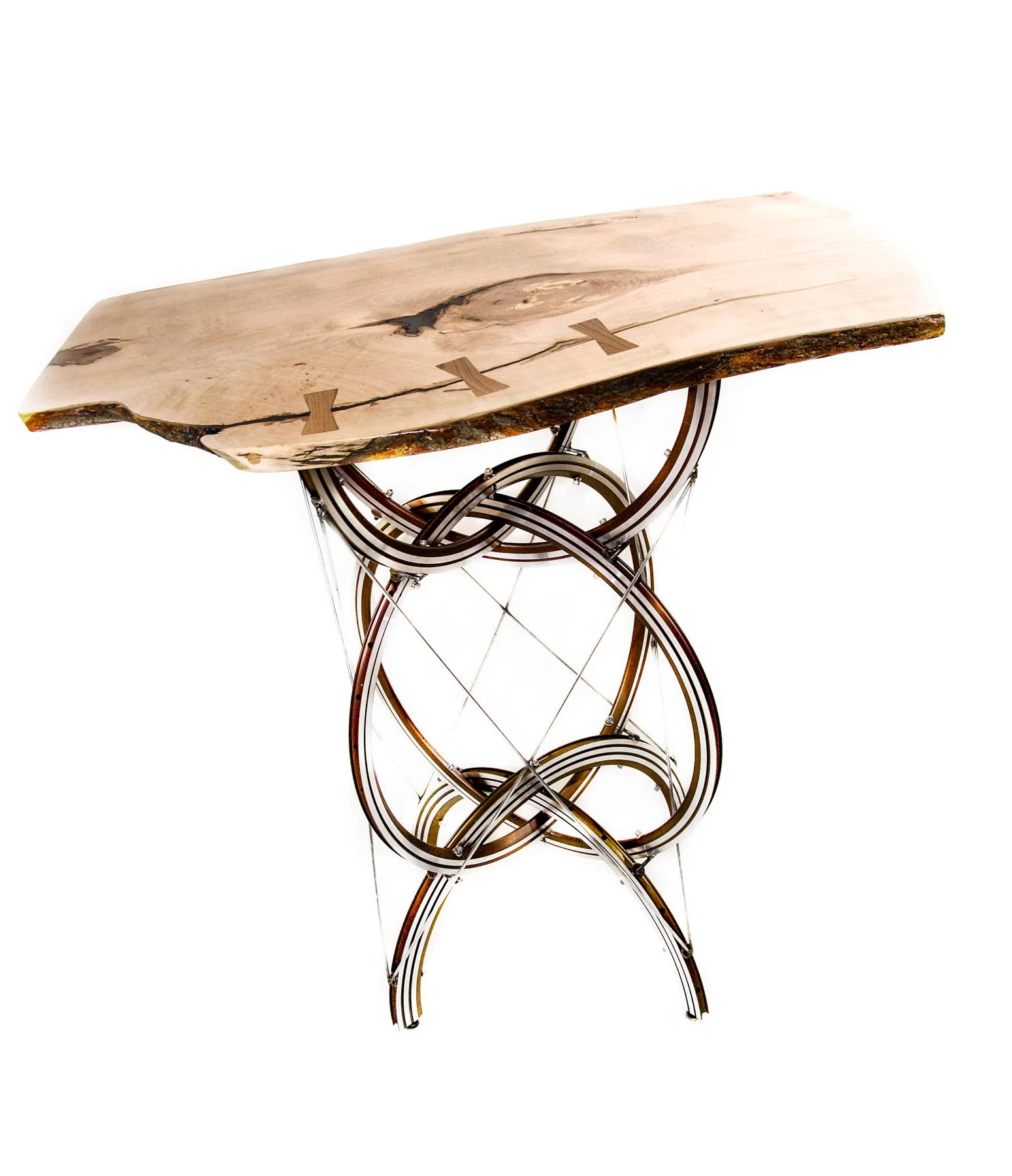 Brew House Bar Height Table with live edge wood top