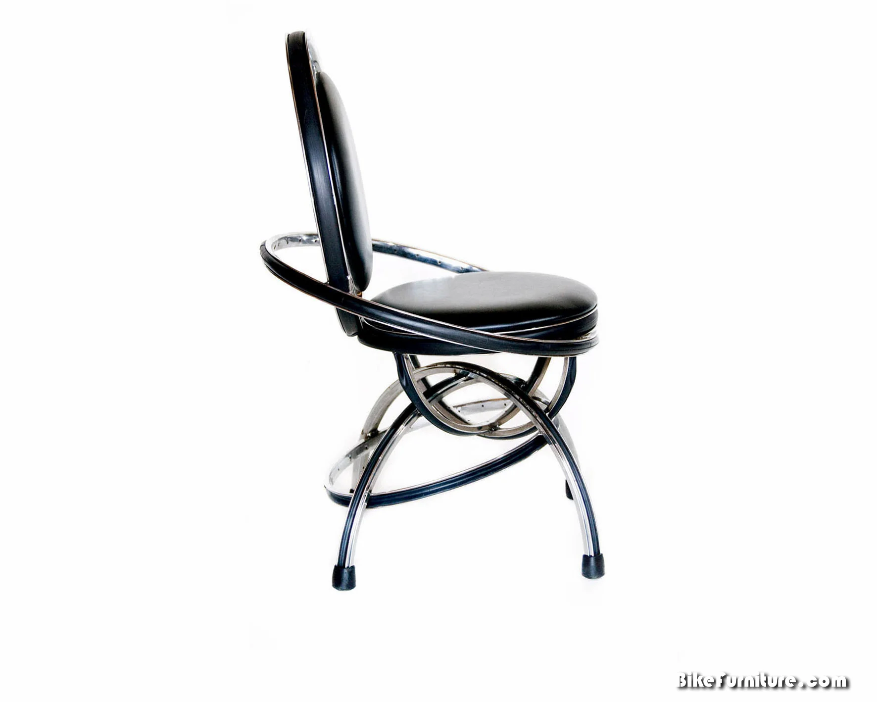S-2 Cafe Chair, chromed-steel rims, padded vinyl cushions. 24" x 24" x 36" high, 18" seat height.