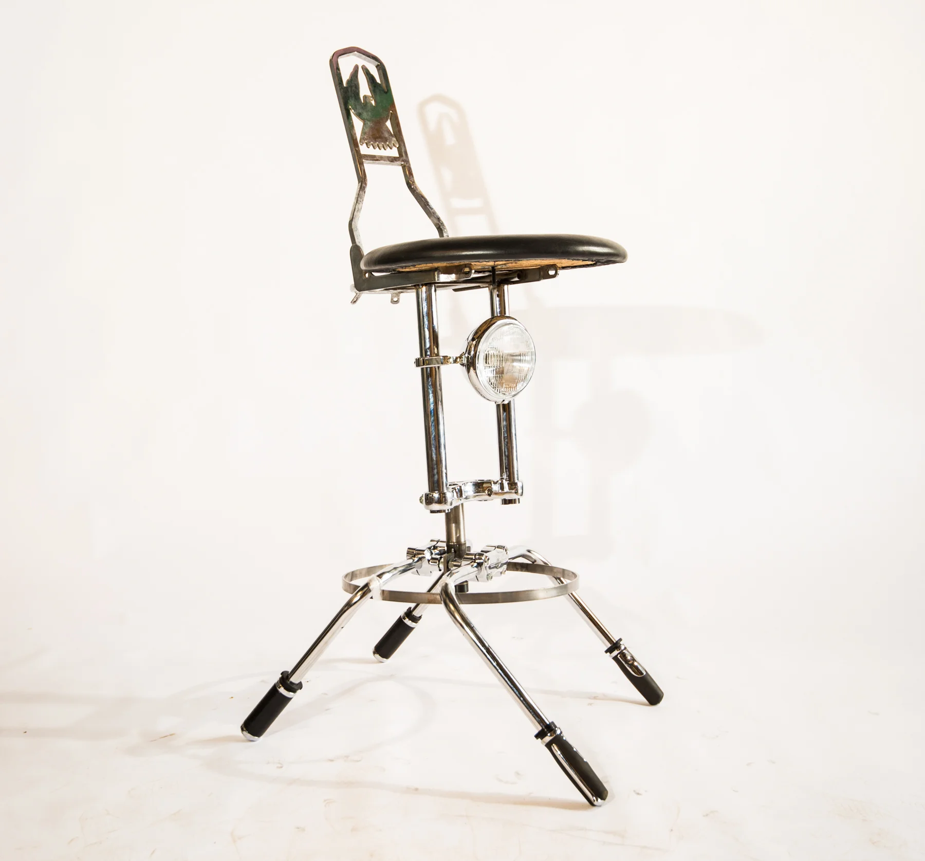 Moto stool prototype with sissy bar back