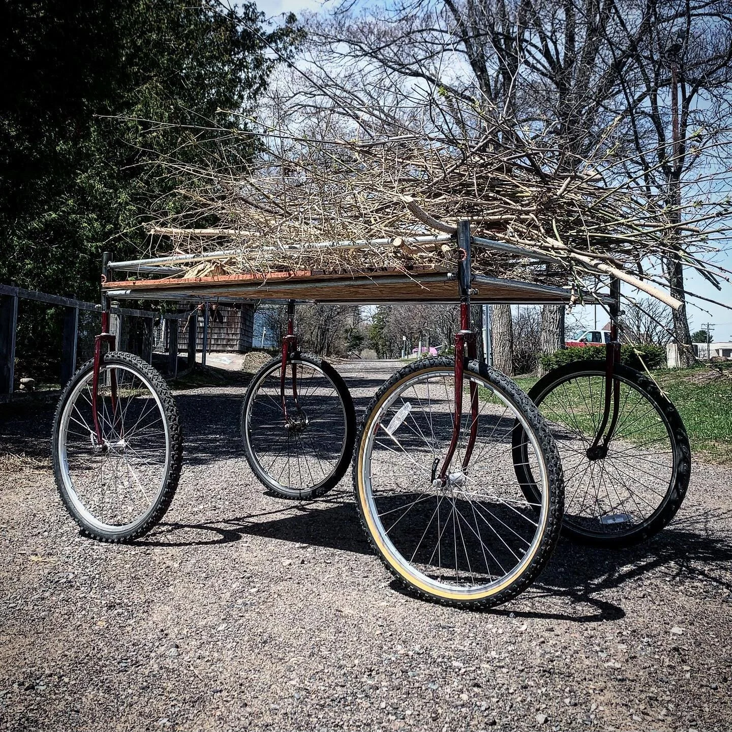 Farm cart saving my back as yard cart before delivery to its farm. 
#thebattleofevermore #goingtocalifornia #ledzeppelinIV #mandolinrock #ledzeppelin4ever #wecomefromthelandoftheiceandsnow #hairwaytosteven #localfarmers #farmcart #farmersmarket
