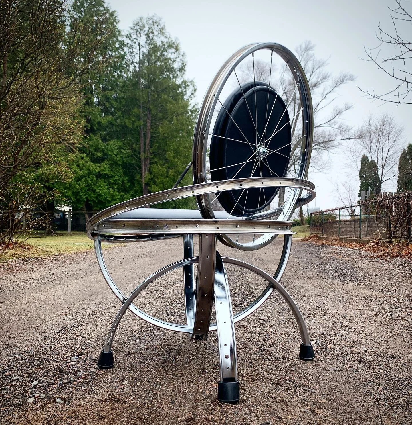 Behold this pair of steel S-2 Chairs and aluminum S-2 Table now in the lounge area of a bike shop in South Carolina. 
@pedego 
#bikefurniture #retaildesign #hoteldesign #restaurantdesign #etsyshop