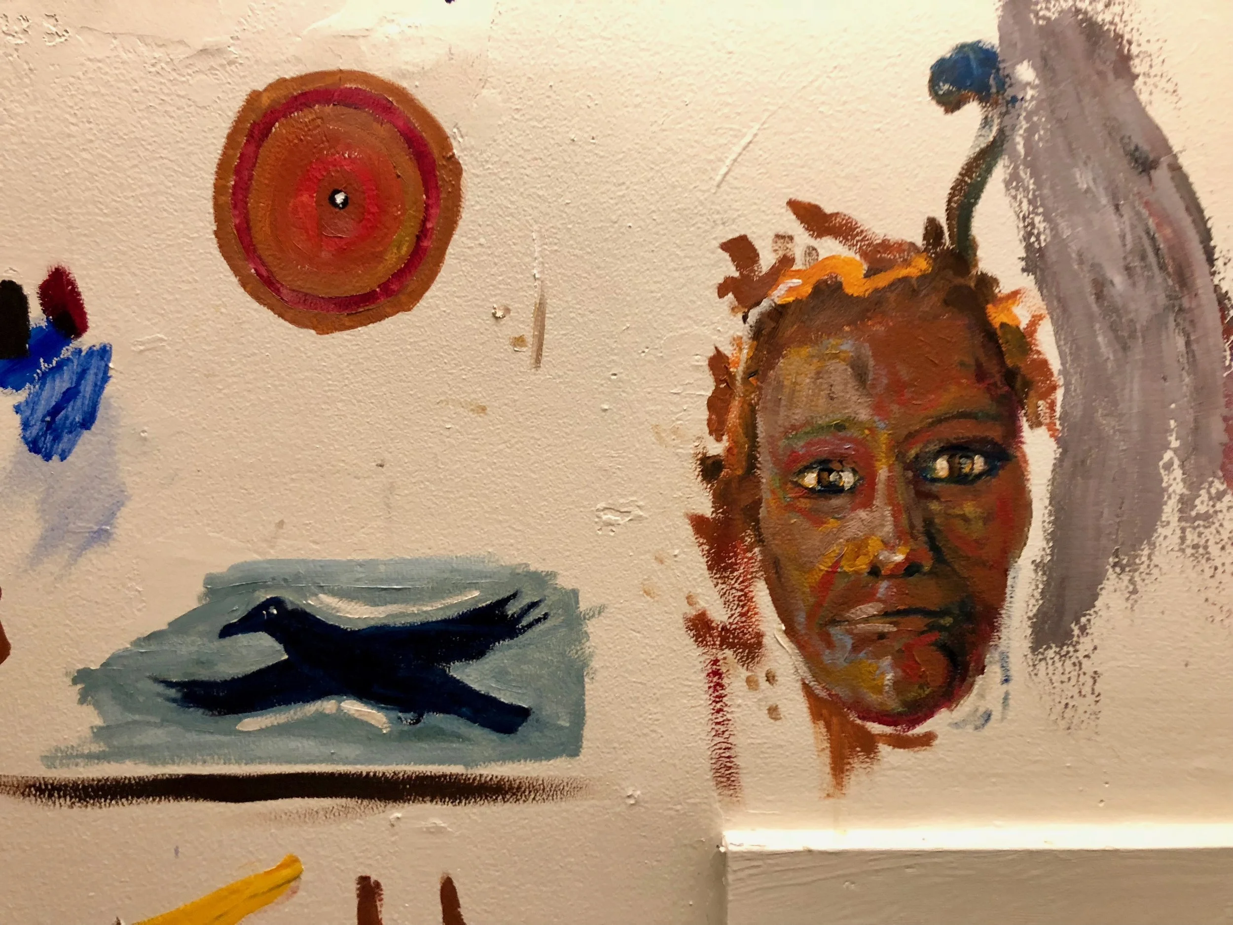 a detail from Dub's studio wall , where he does his practicing. what if there was a disaster tomorrow; what would future peoples interpret about this tableau?