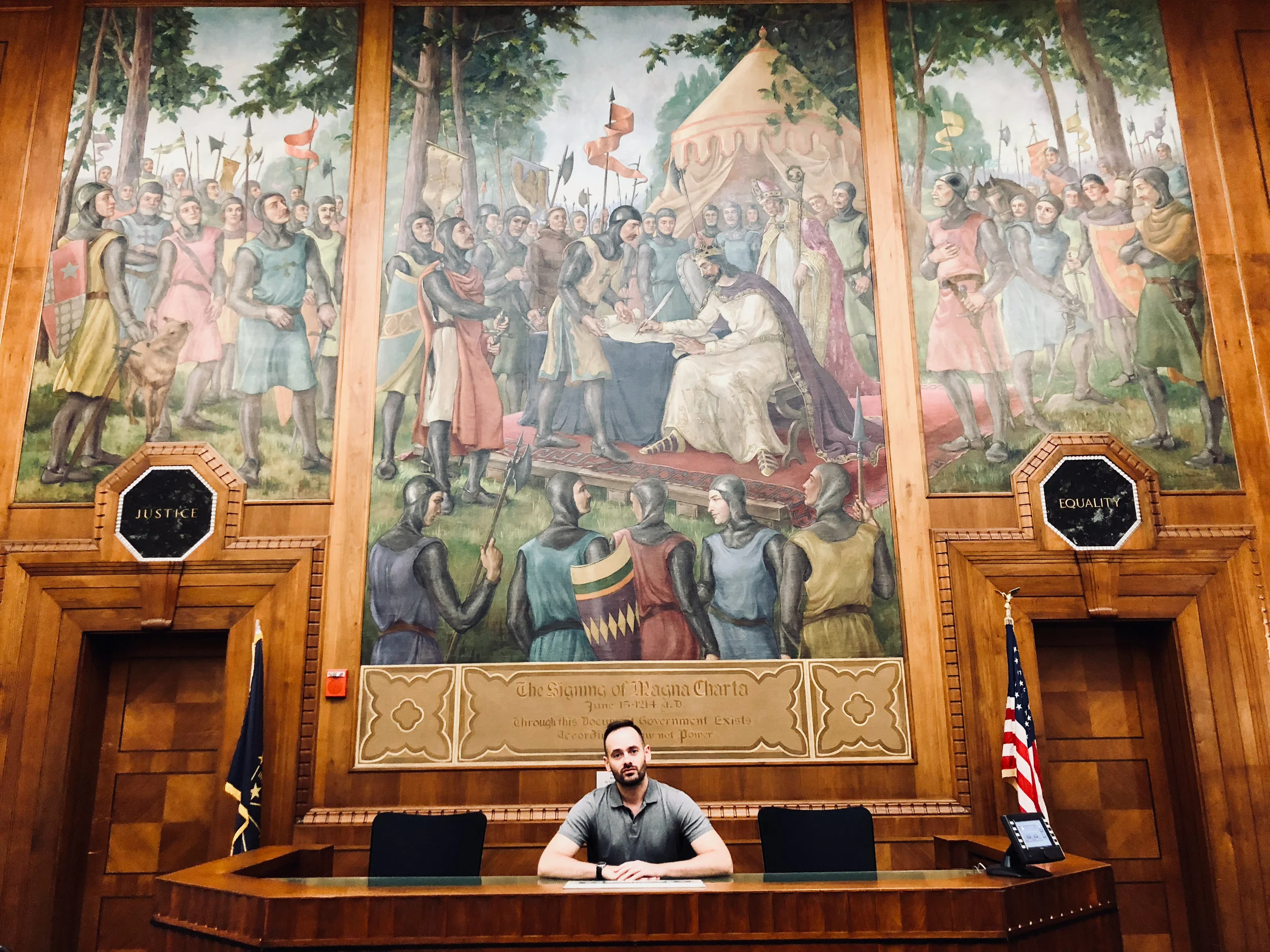 Presiding over the signing of the Magna Carta at ISU's Federal Hall