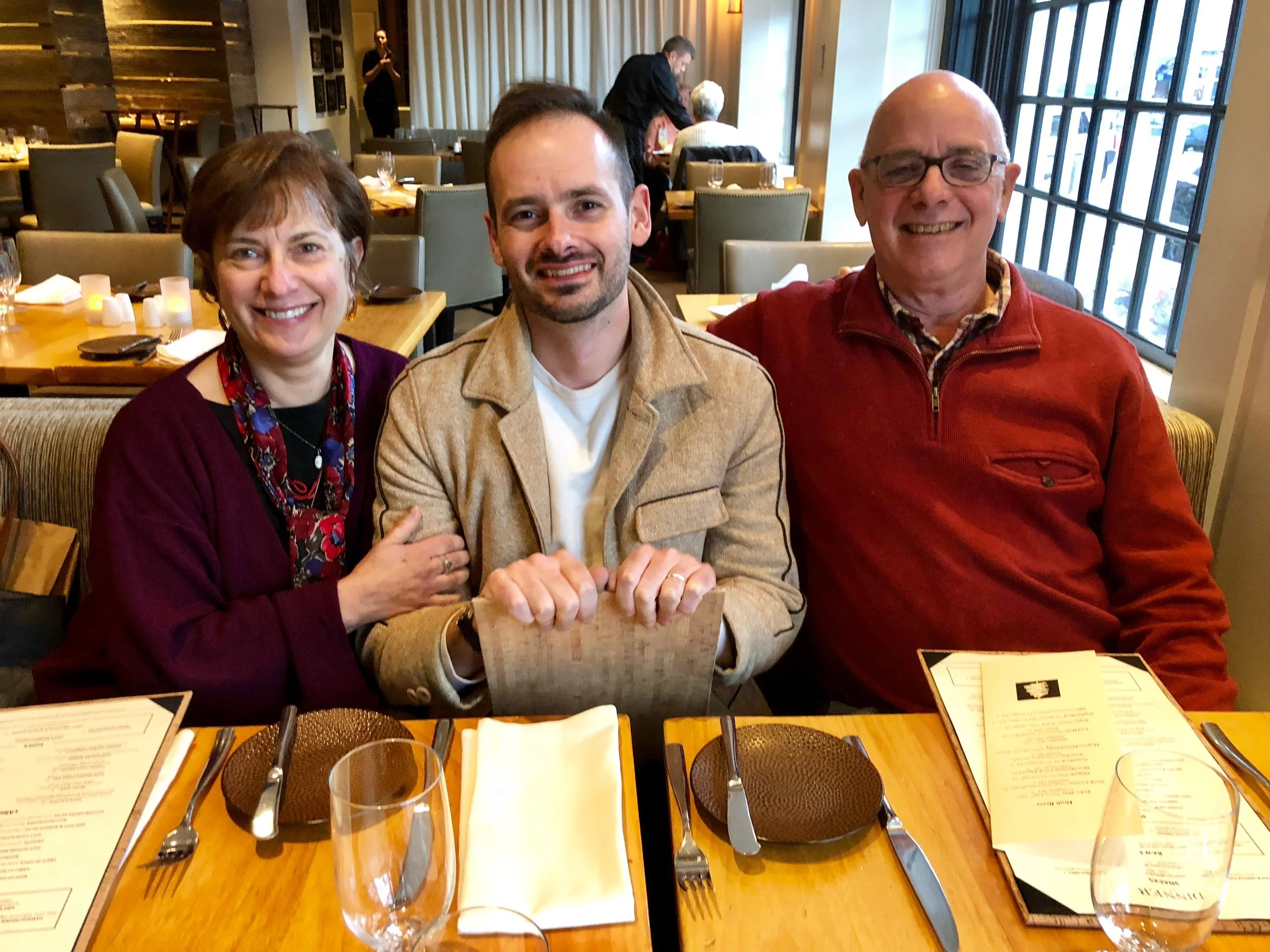 actually in Hanover, with my father and Esther, at the restaurant at Hanover Inn