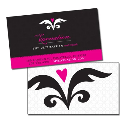 Business card with delicate spot varnish pattern
