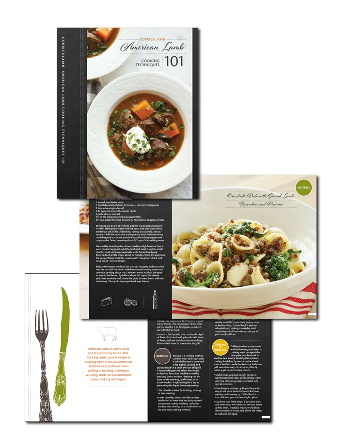 American Lamb Cooking Techniques 101 recipe brochure