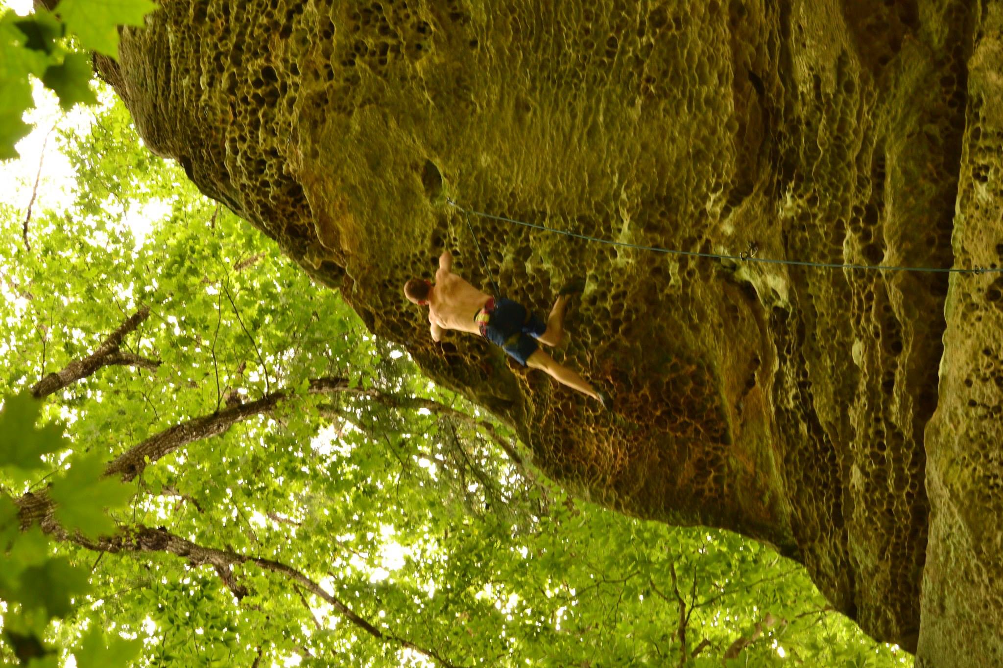  Pumping through the head wall on Twinkie, one of the most classic 5.12a's at the Red River Gorge!