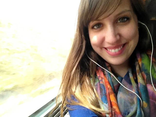Stephanie on the Eurostar Train in France