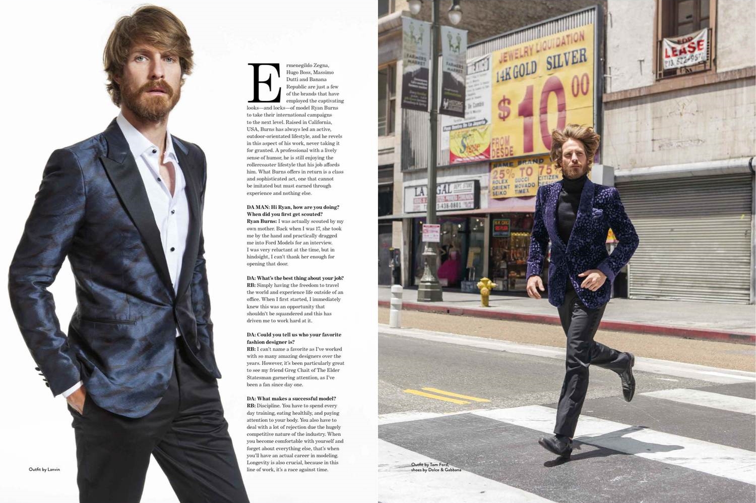 Men's Editorial Fashion Feature DAMAN Style, Fall/Winter 2014-2015 (Premiere Issue) Model: R yan Burns Photographer: Mitchell McCormack Fashion Editor: Alexa Rangroummith Green Assistant Fashion Editor: Stephanie M. Foster