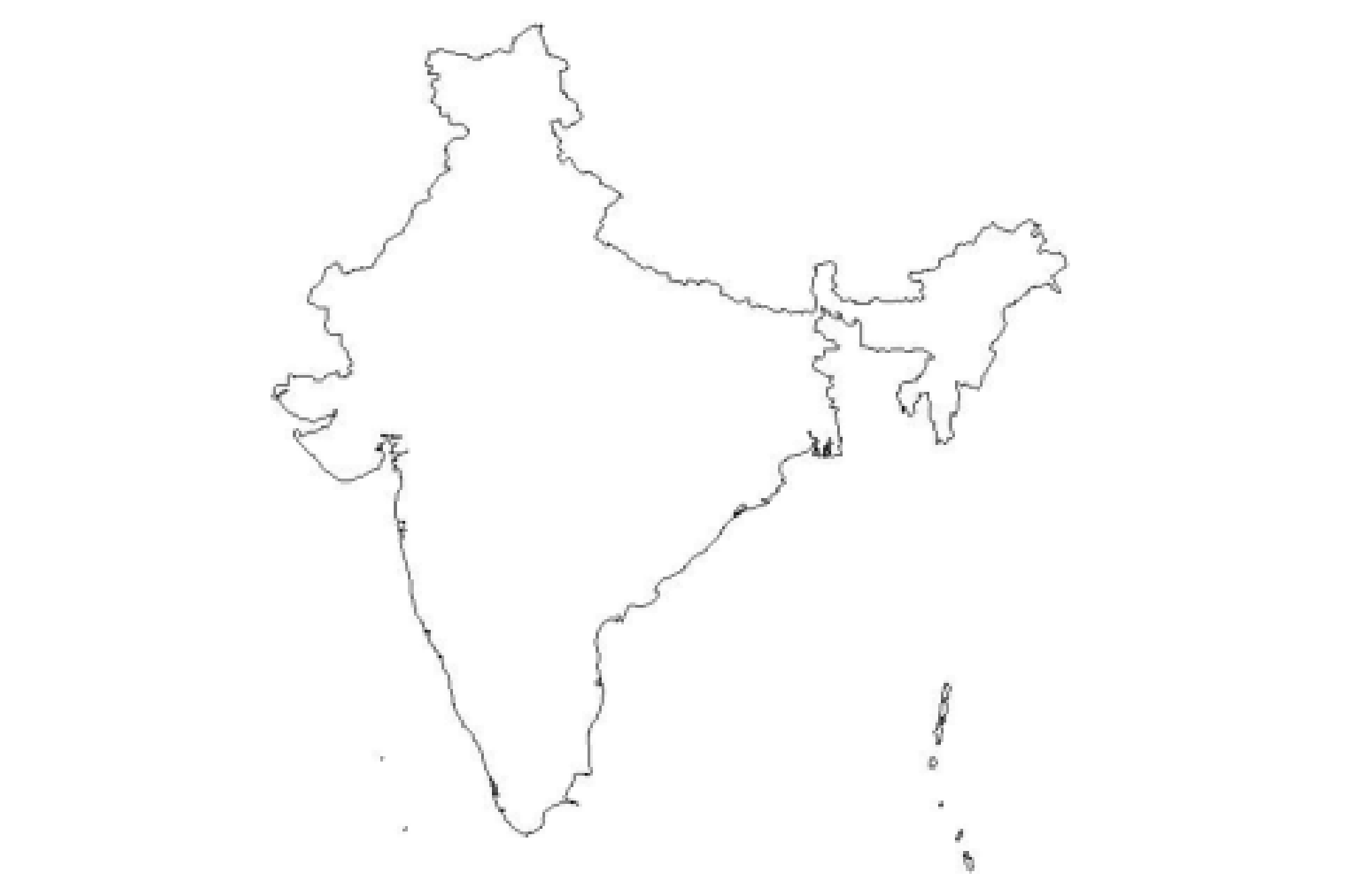 1. An original image showing a textbook map of India