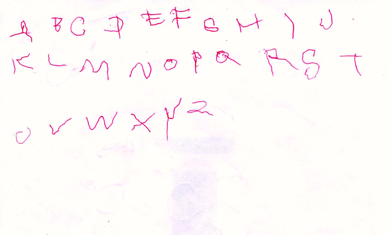 She went on to write the entire English alphabet by hand...