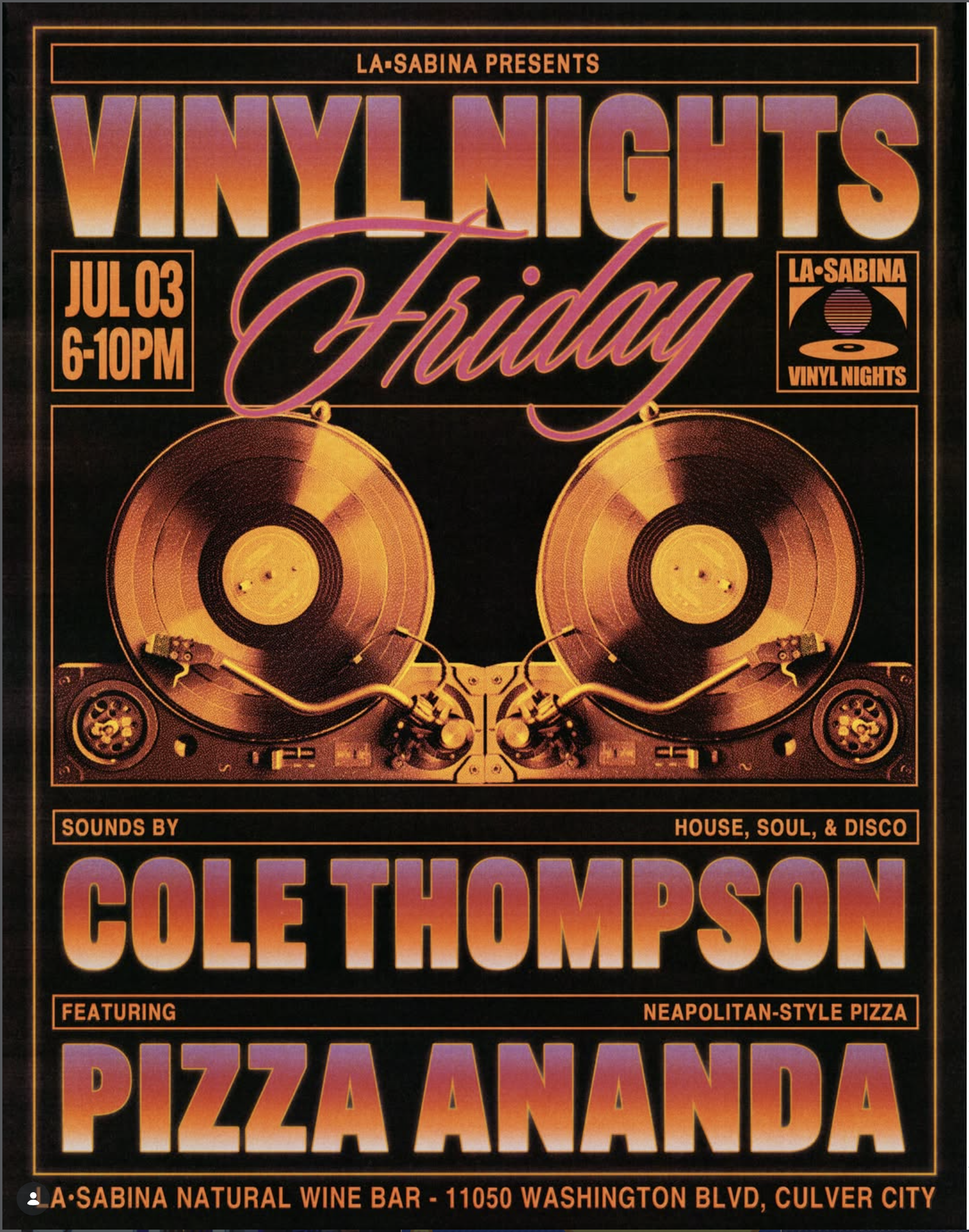 La Sabina Vinyl Night w/ Pizza Ananda