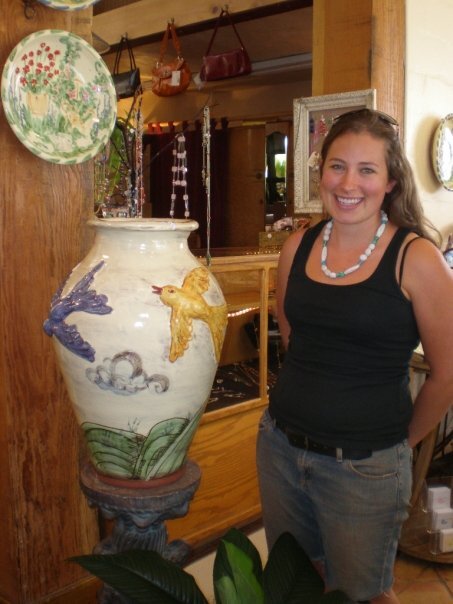 Large Jar made while an apprentice at Hoyman-Browe Studios, after taking a workshop with Jess Thompson