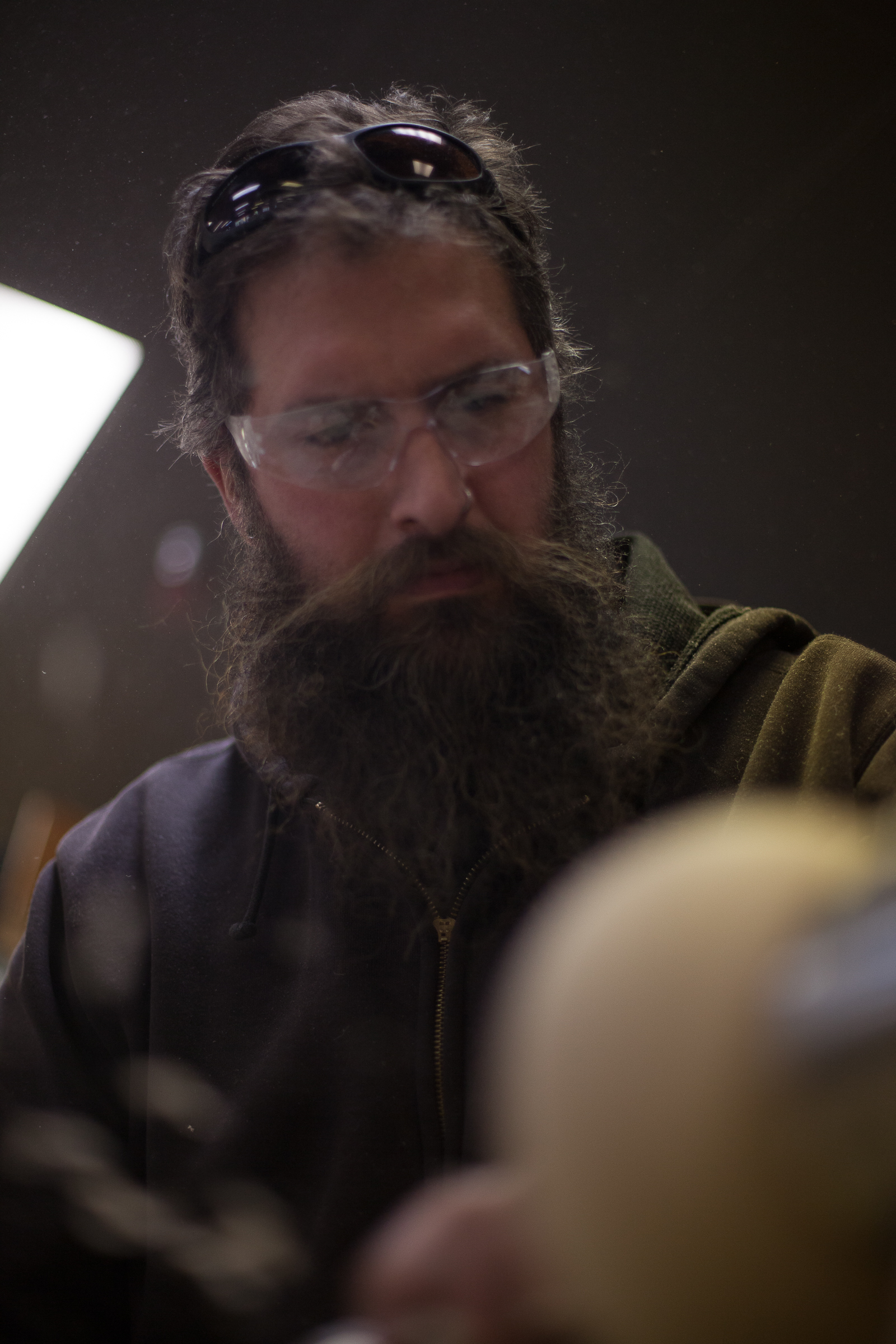 Mat O'Brien on the lathe at Rockler Woodworking, Intro to Woodturning, 2015.