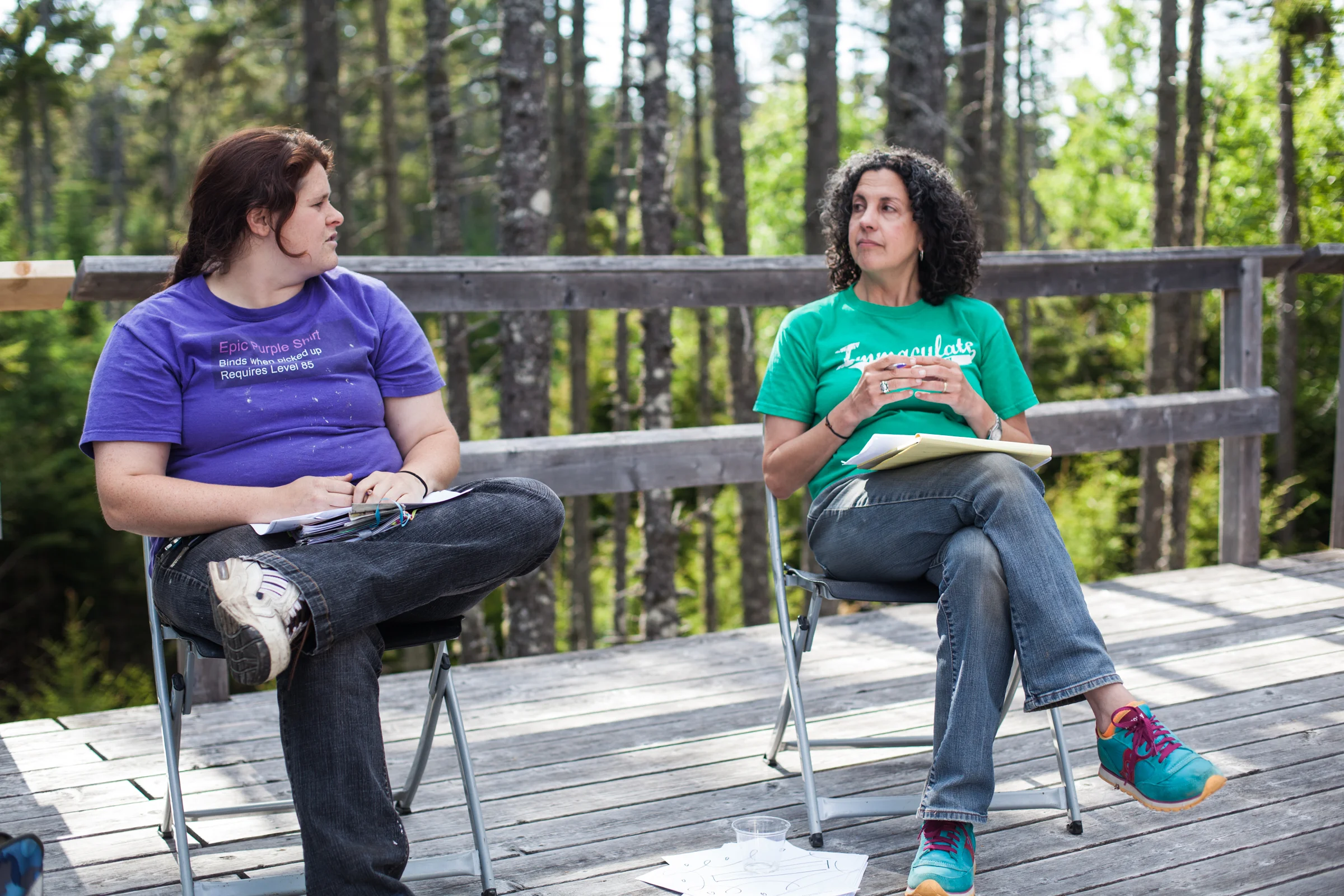 Chandlee (Left) and Lia Purpura (Right) during our first week of the poetry workshop.