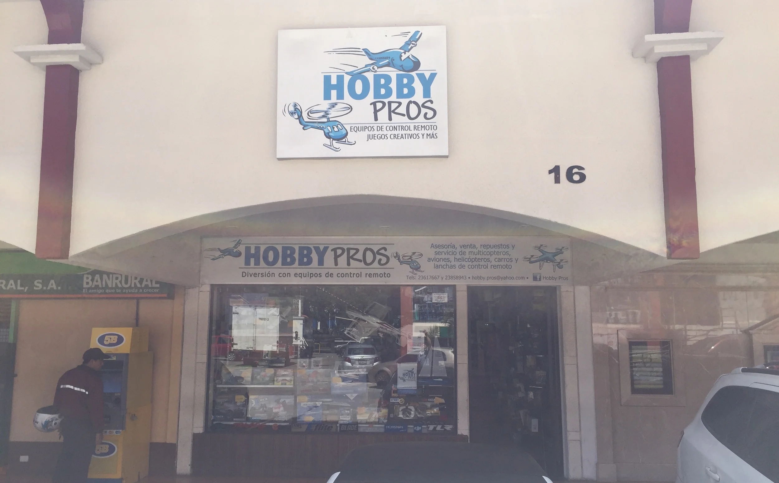 Bought a drone, unboxed the drone, a component wasn't working, brought it to Guatemala anyway, found this Hobby Store by the airport, went inside, plugged in to demonstrate problem to the technician, lights came on and there was no problem (of course).