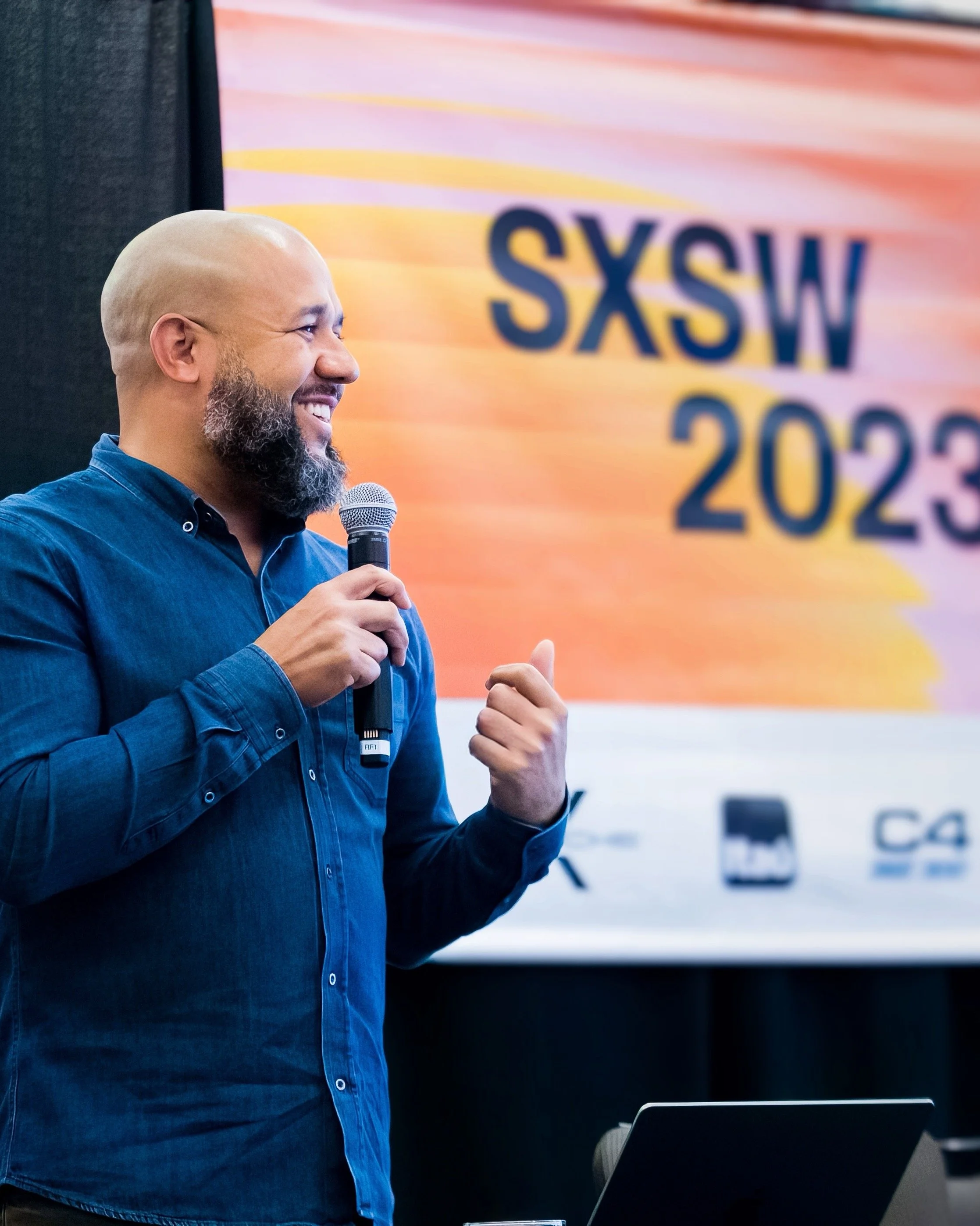 Jason Trimiew speaking at SXSW 2023