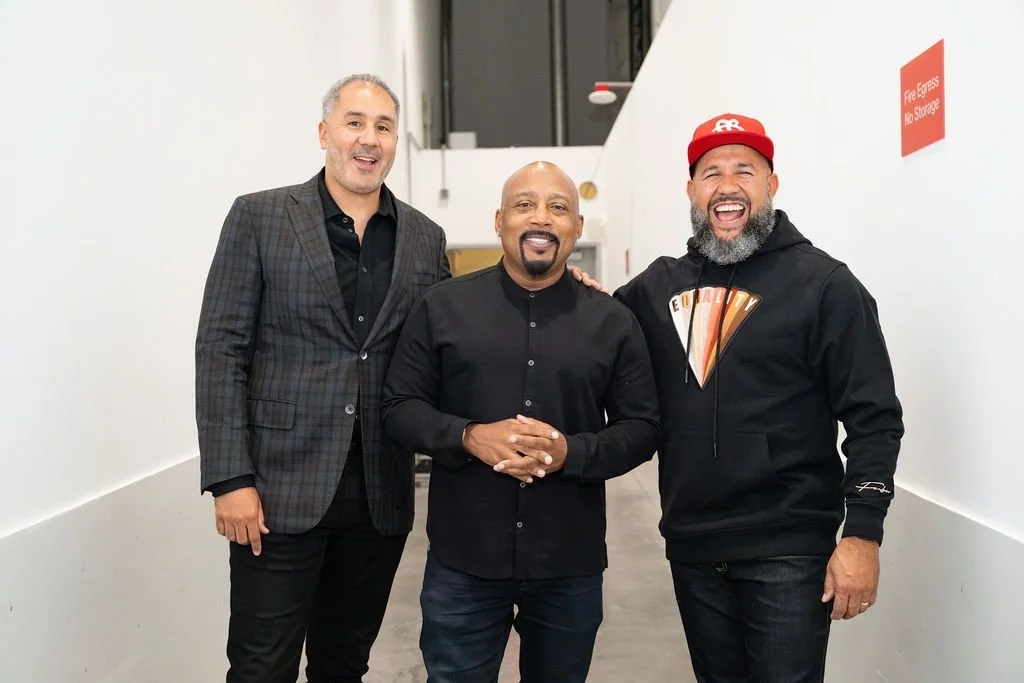 Jason backstage with Daymond John and Meta executive at the 2024 BDR Summit.