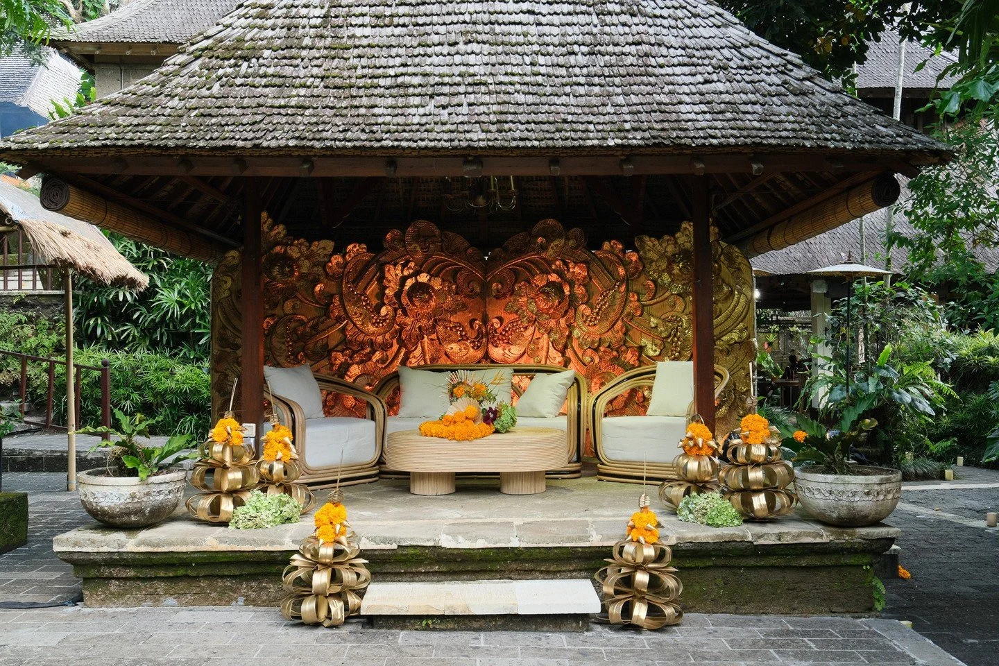 A stage set for a evening discussion at Ibah in Ubud. Decor, lighting and sound ready to go. #eventproduction #balievents