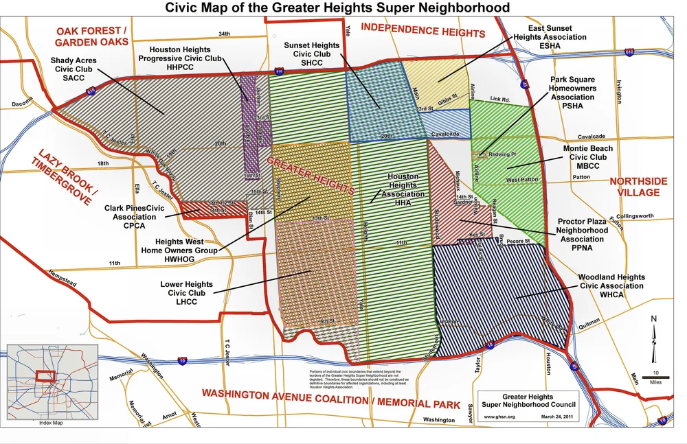 Houston Super Neighborhoods Map Sunset Heights — Vickers Properties Group