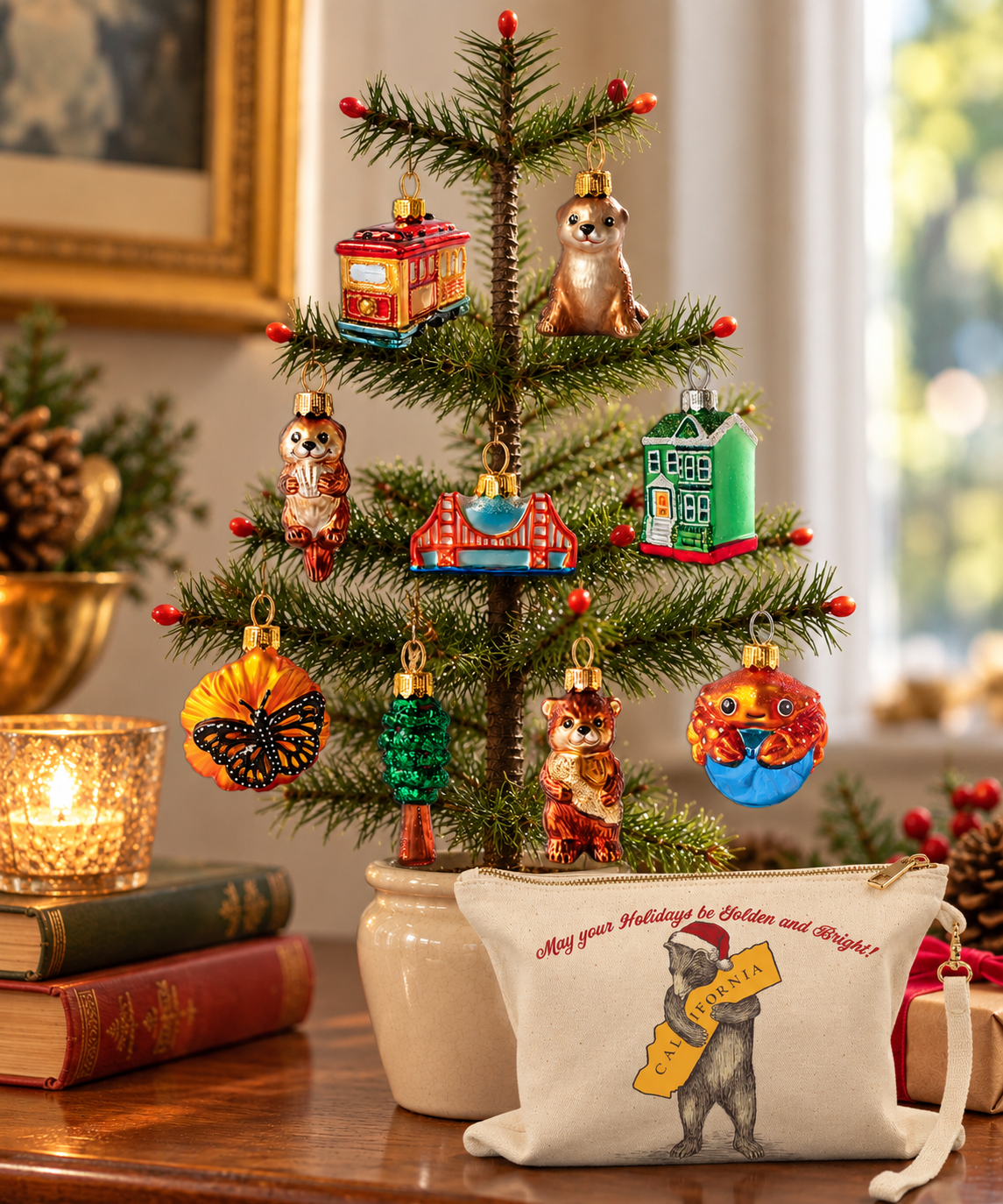 California Holiday Tree and Golden Pouch.png