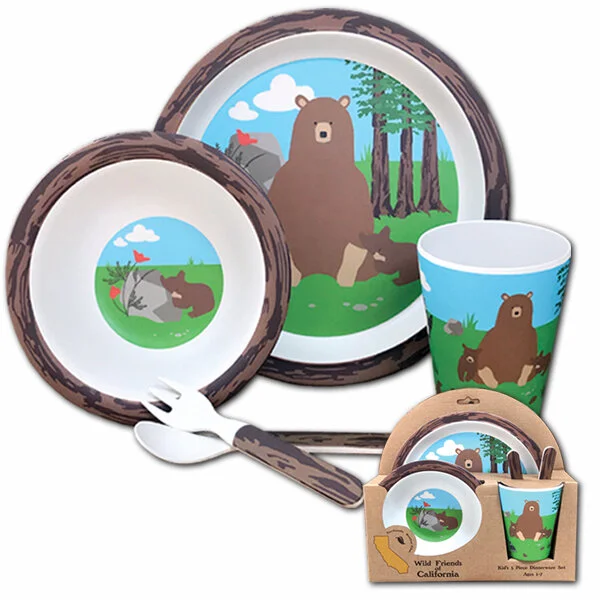 Bear Family Bamboo 5pc Kids Dinnerware Set — San Francisco