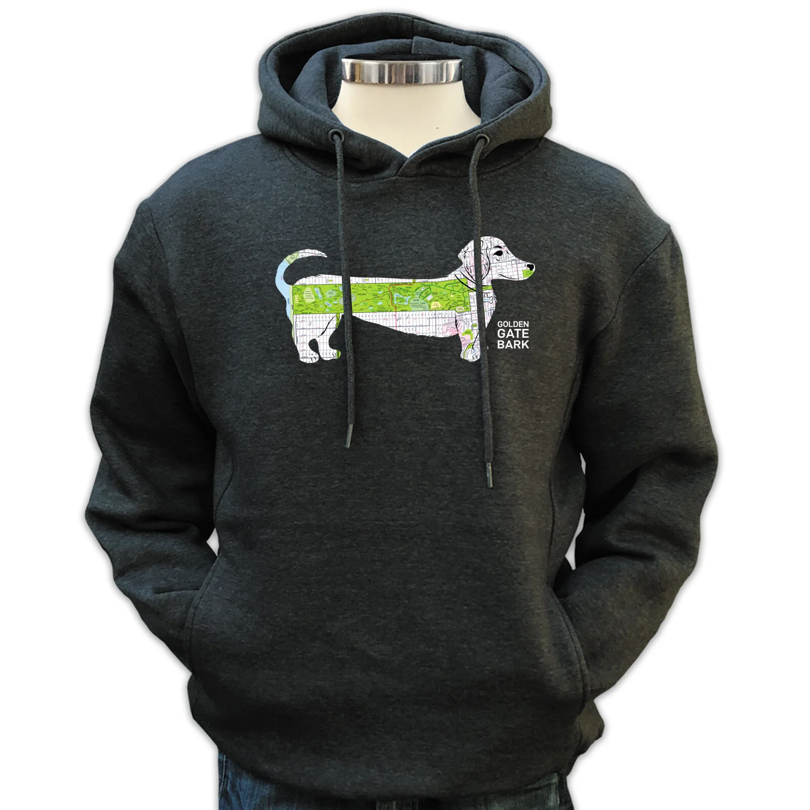 Golden Gate Bark Unisex Pullover Charcoal Hoodie